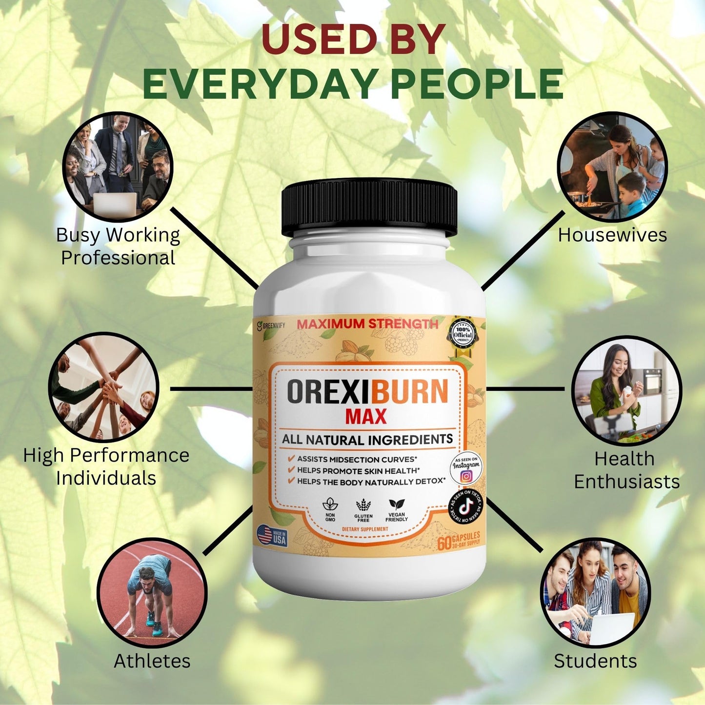 GREENVIFY Orexiburn Max Maximum Strength Supplement, 60 Capsules