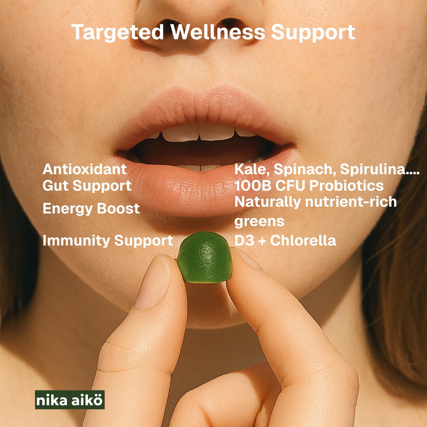 Nika Aiko Greens Superfood Gummy 60 Count