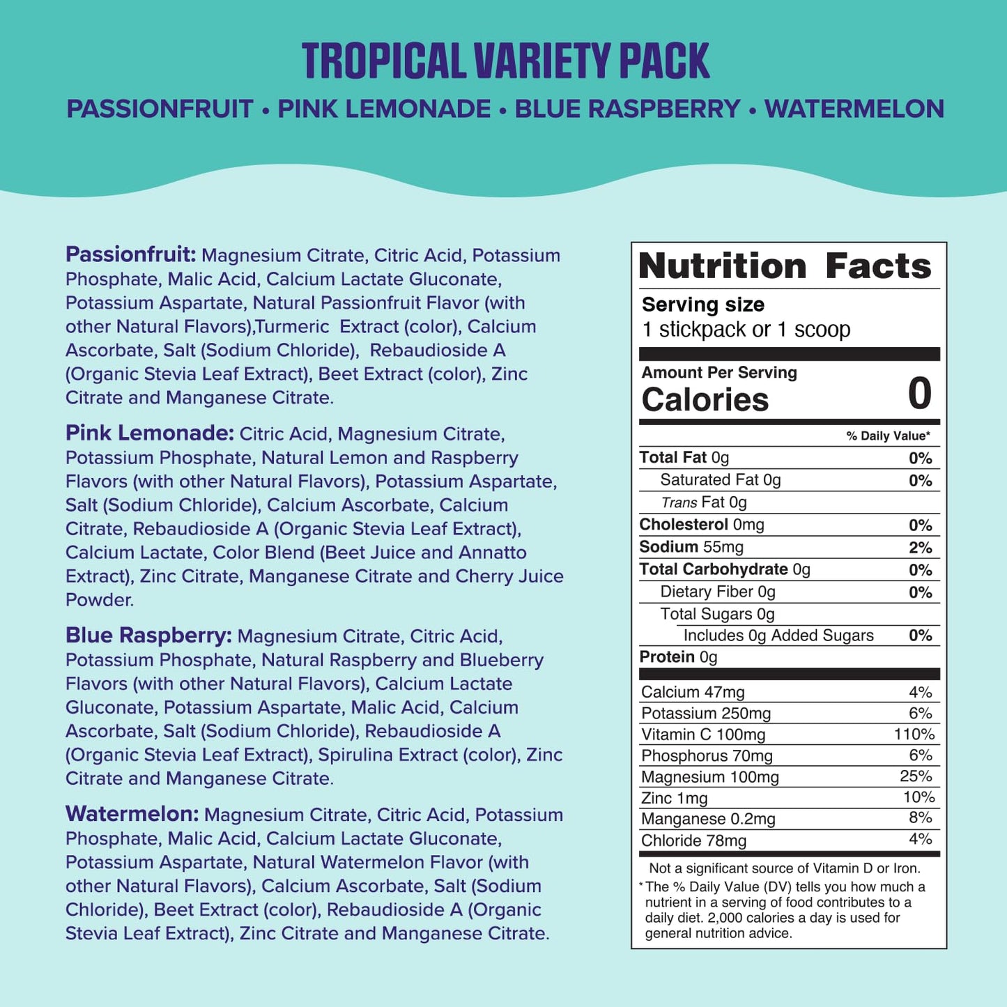 Ultima Replenisher Tropical Variety Electrolyte Packets Powder, 20 Count