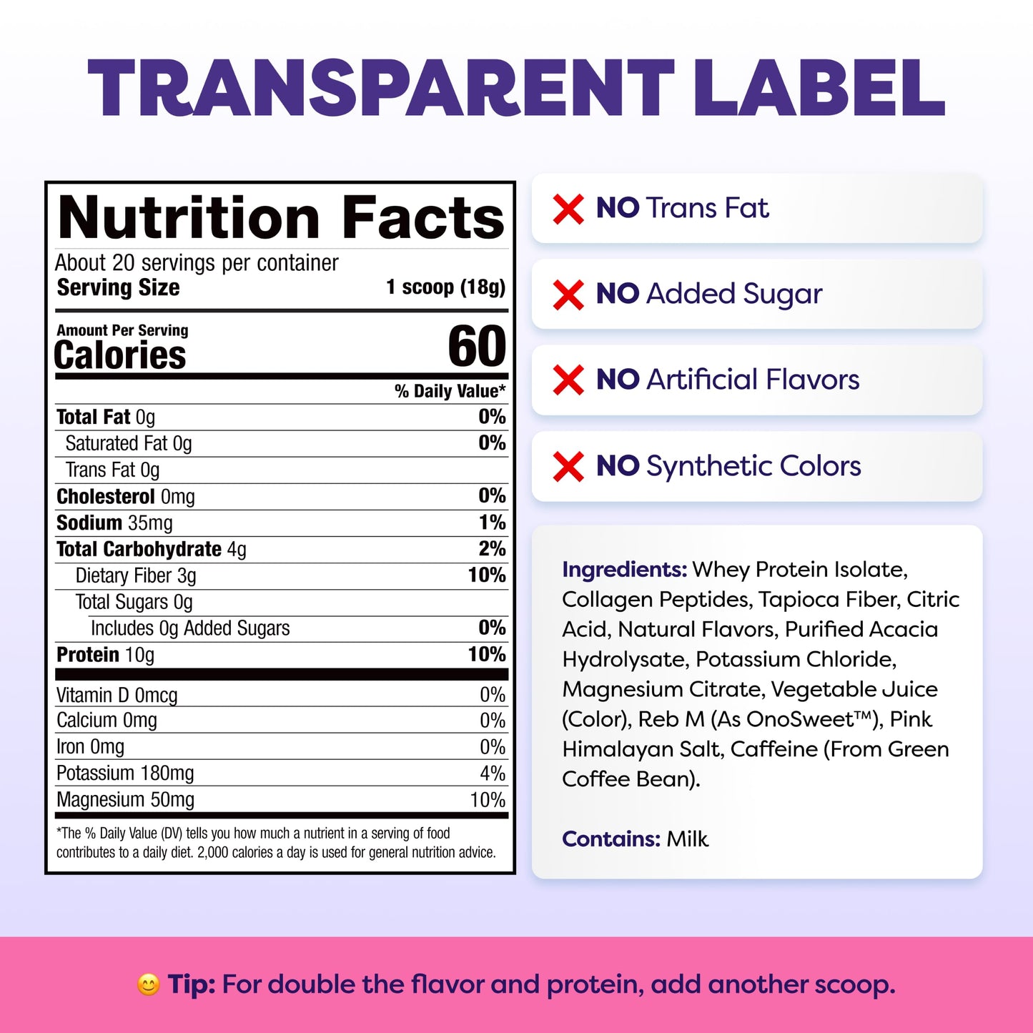 Javvy Clear Protein Powder with Clear Whey Protein, Strawberry Lemonade, 12.7