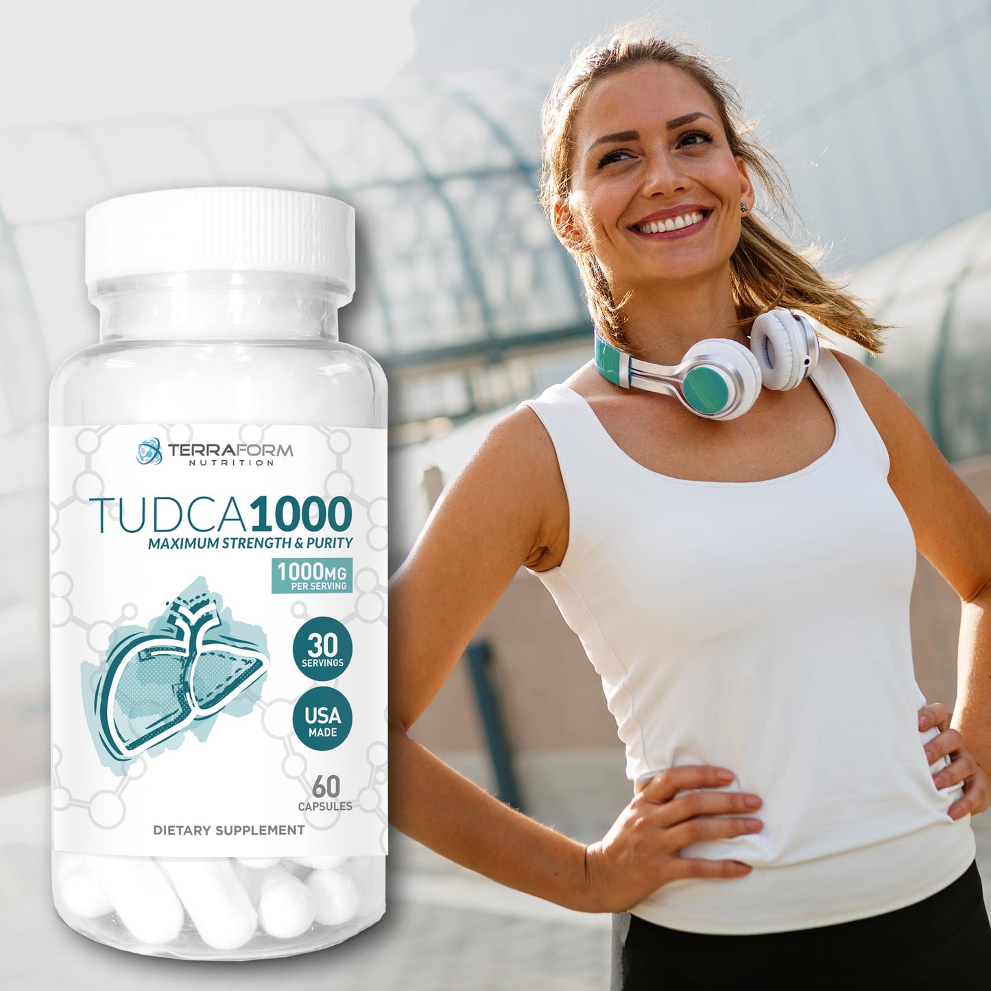TerraForm Nutrition Max Strength Pure Tudca 60 Capsules
