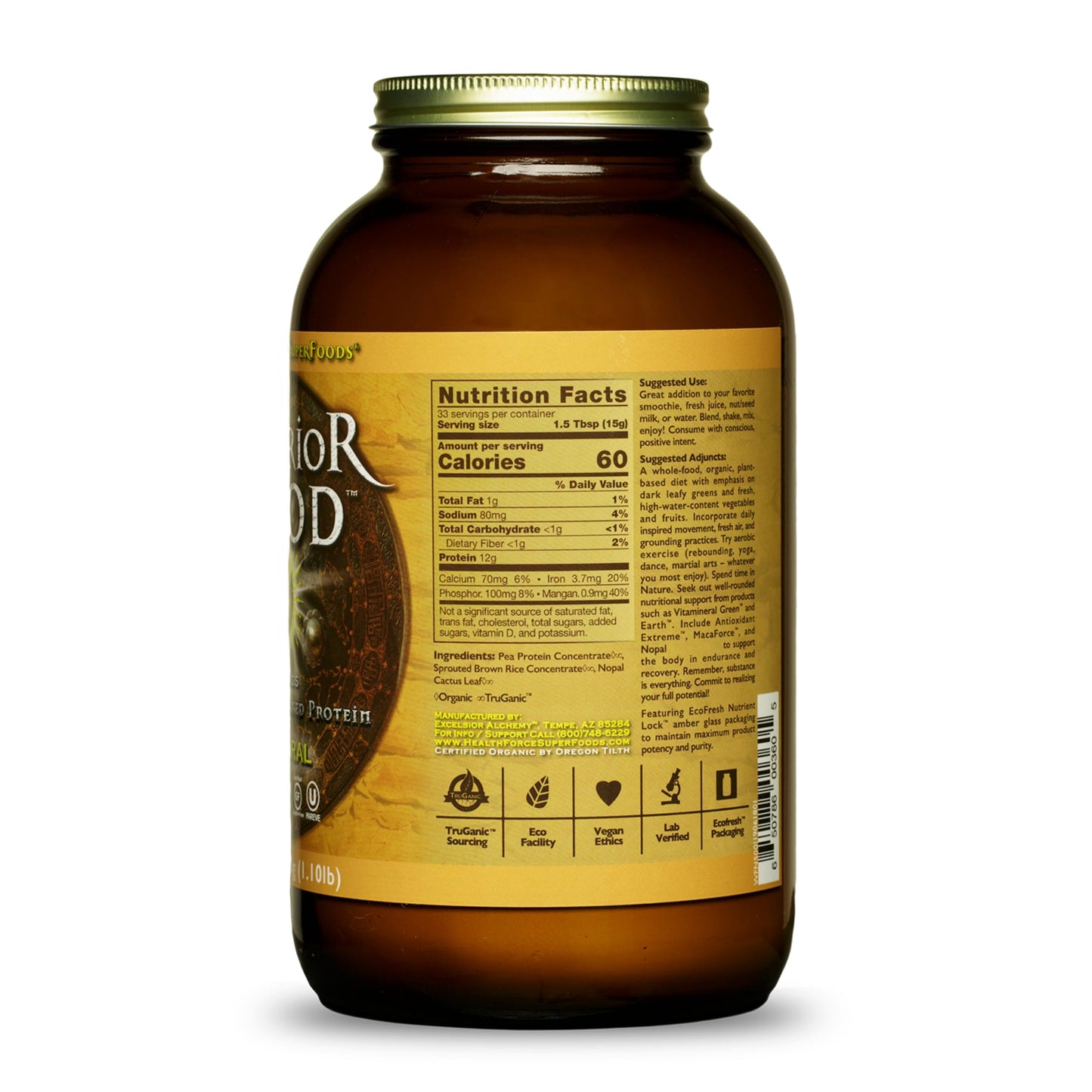HEALTHFORCE SUPERFOODS Warrior Food Protein Powder 17.637 oz