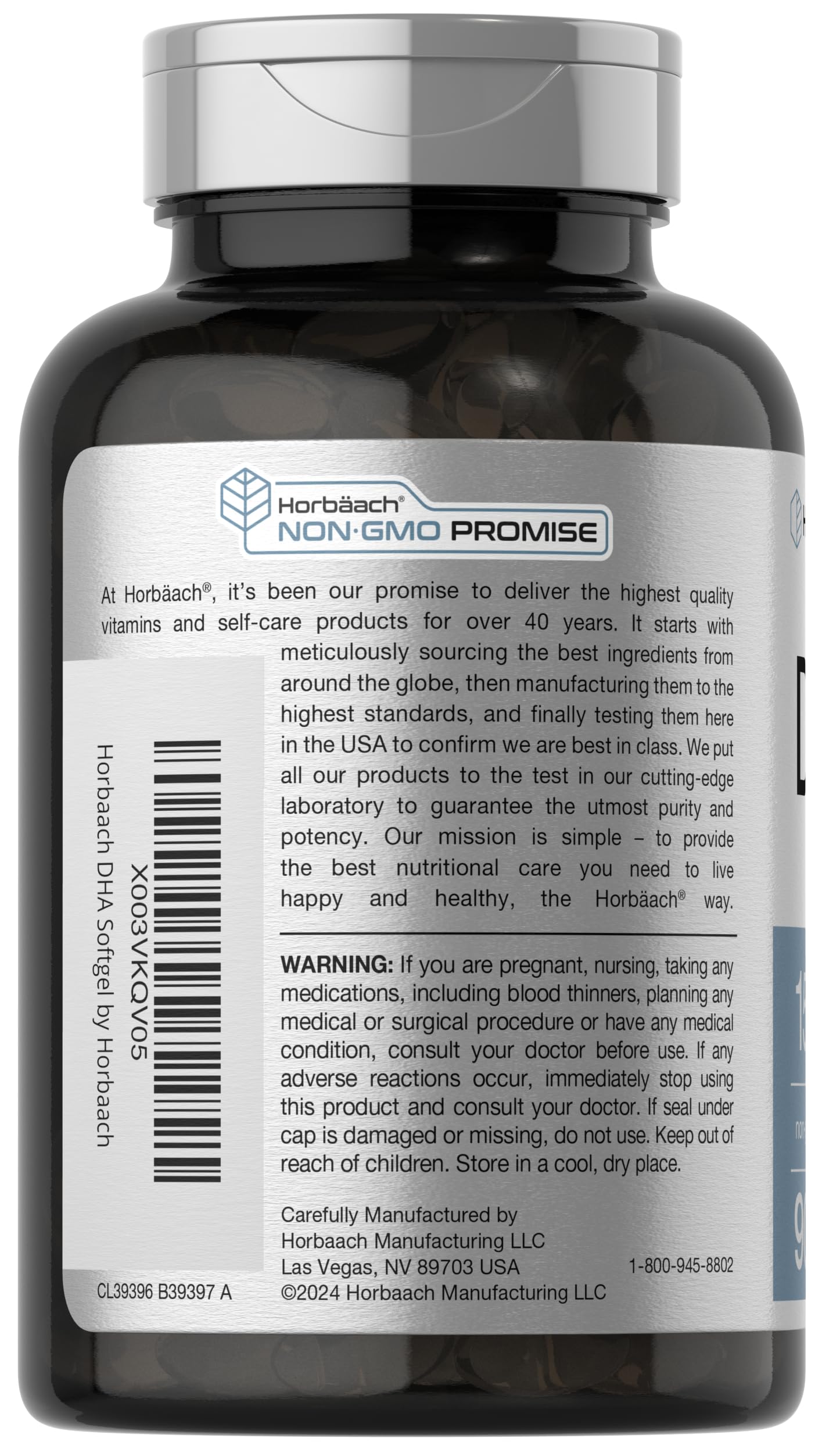 Horbäach DHA Supplement 1500mg Softgel, 90 Count