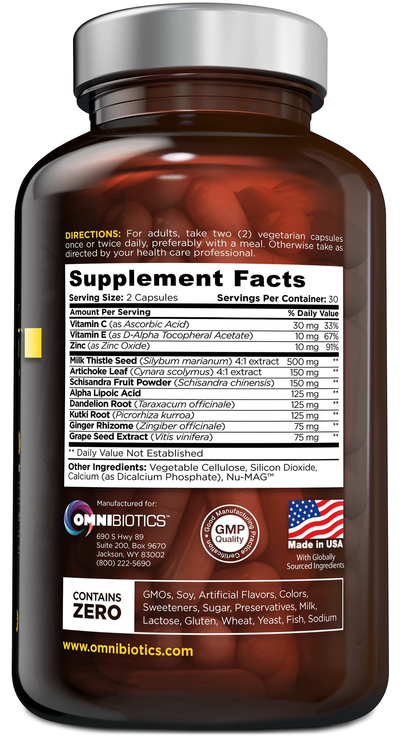 OmniBiotics Liver Cleanse Detox & Repair Supplement Capsule 60 Capsules