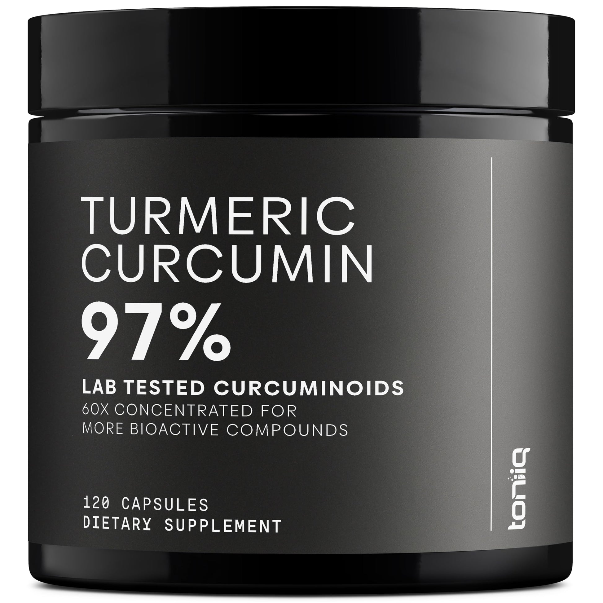 Toniiq Turmeric Curcumin Ultra High Potency 60:1 Extract with 97% Curcuminoids 1200mg Per Serving Black Pepper & MCT Oil for Enhanced Absorption Third-Party Lab Tested, 120 Capsules