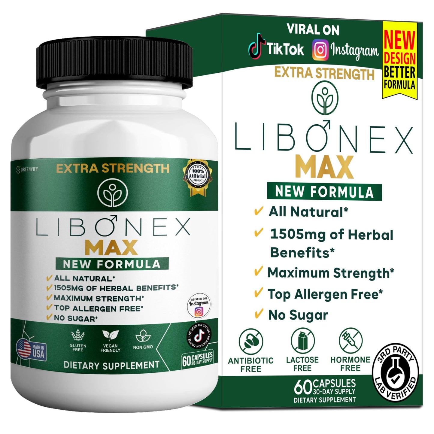 GREENVIFY Libonex Max Extra Strength Maca Root Complex Capsule, 60 Count