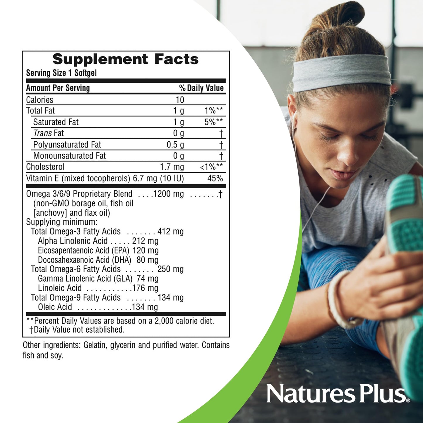 NaturesPlus Ultra Omega 3-6-9 Softgels 1200 mg, 120 Count
