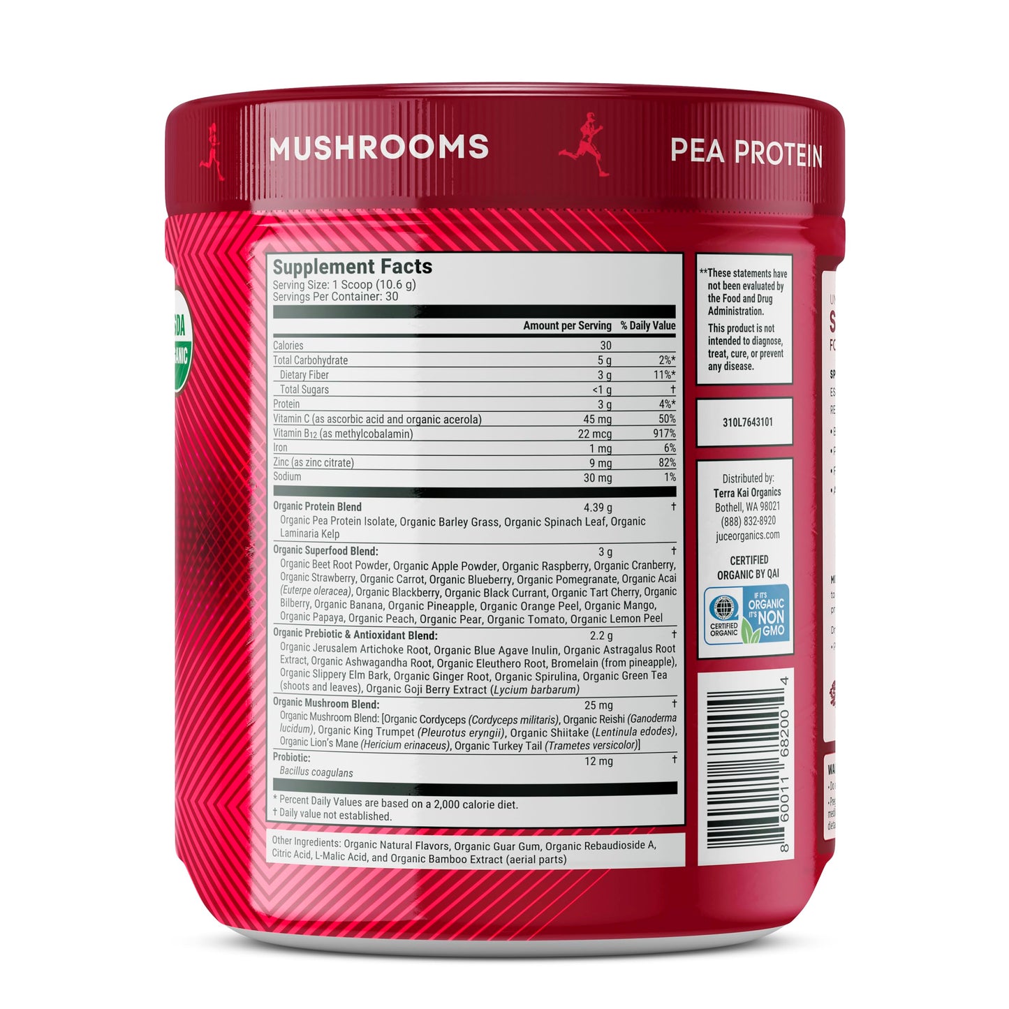 Terra Kai Organics Juce Sports Reds Organic Superfood Powder 11.2 oz