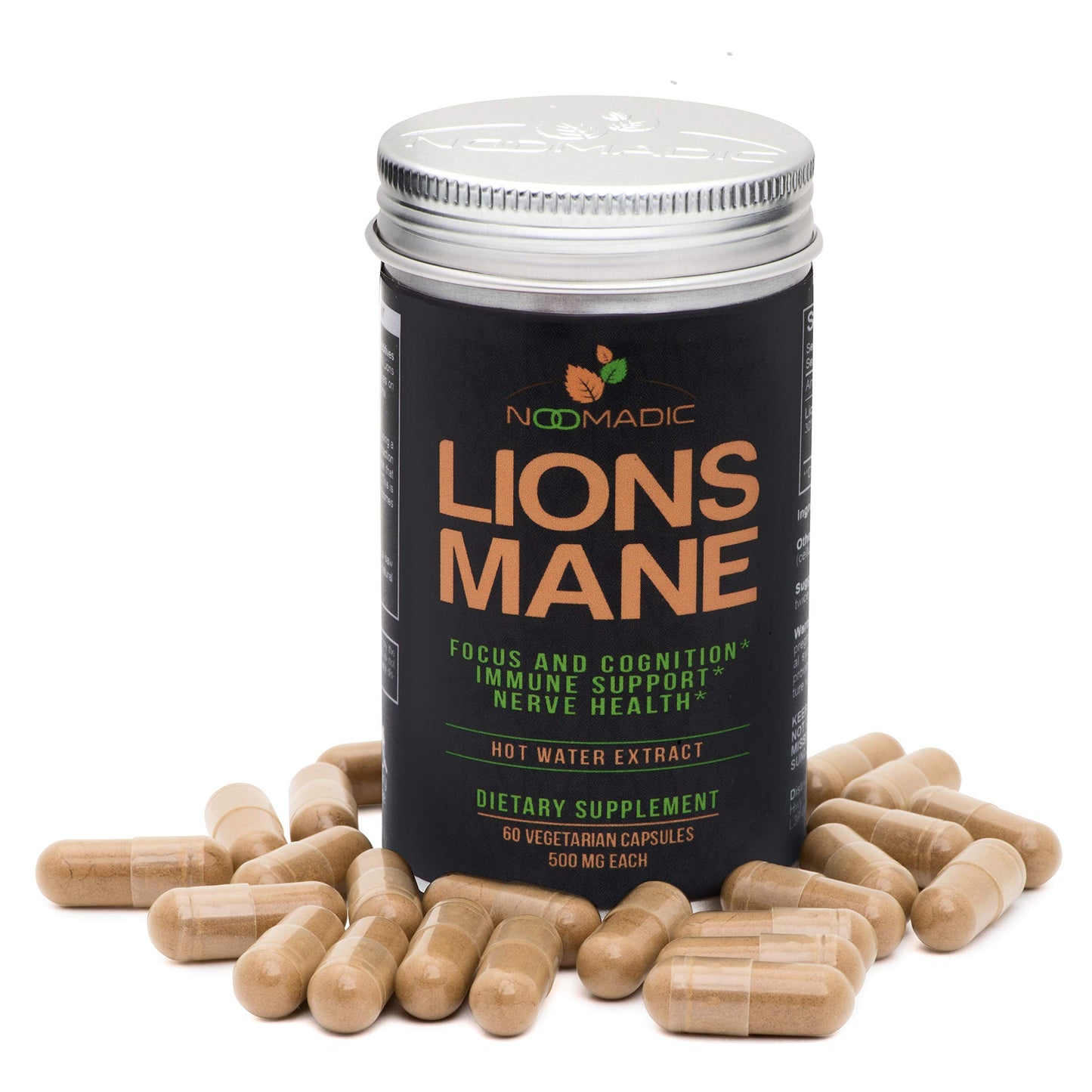 Noomadic Lion's Mane Mushroom Capsules, 60 Count