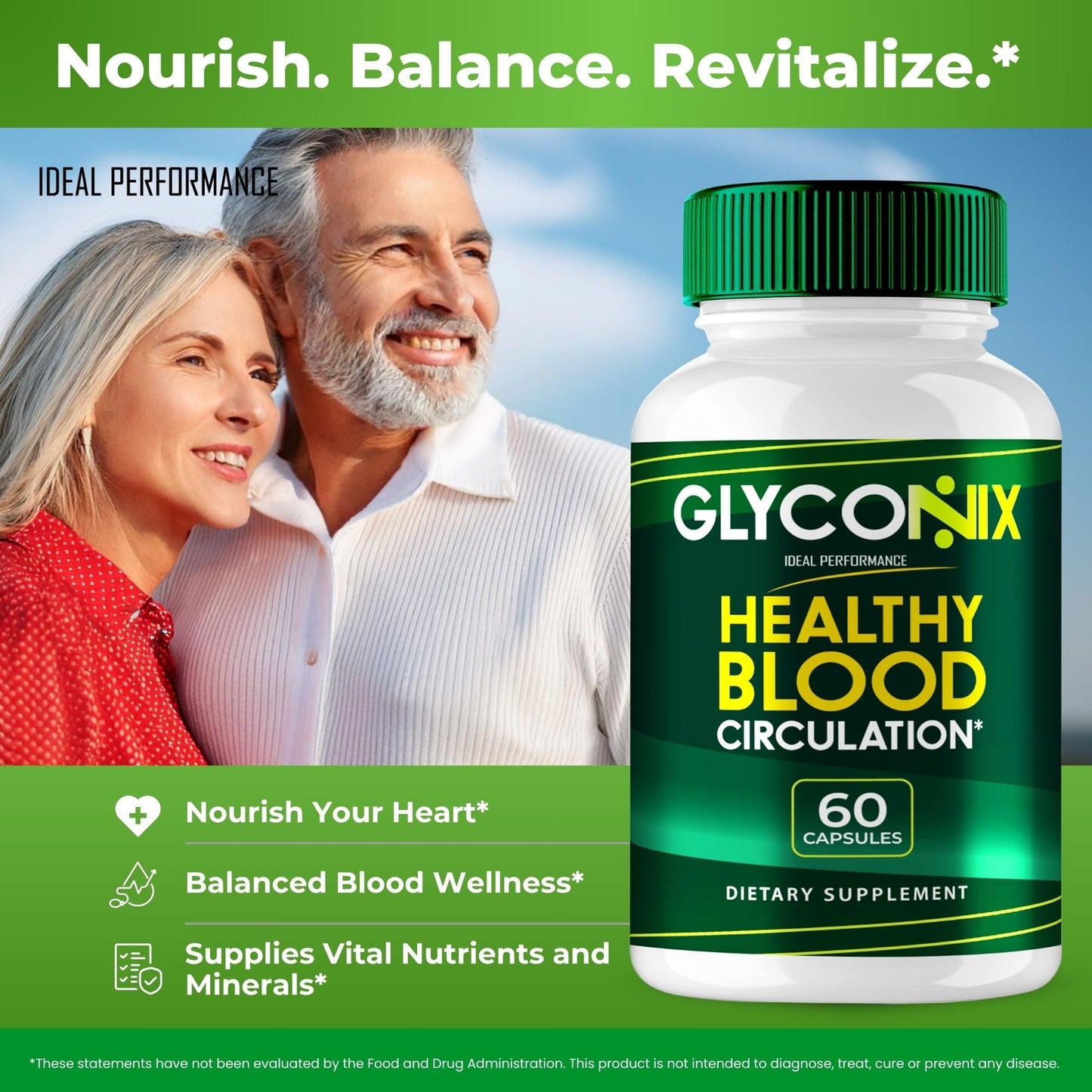 IDEAL PERFORMANCE Glyconix Blood Optimizer Capsules 180 Capsules