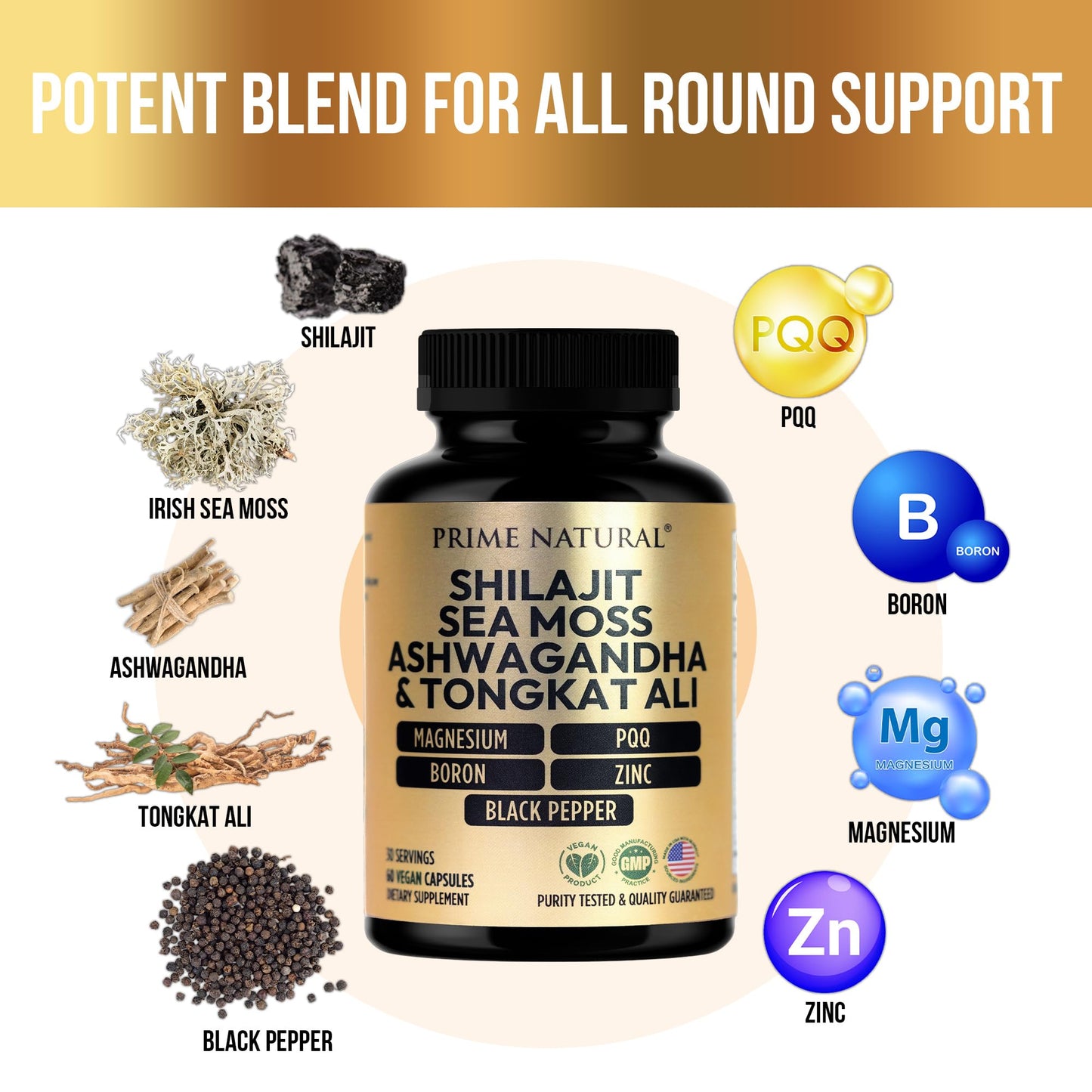 Prime Natural Shilajit 1000mg Capsule 60 Count