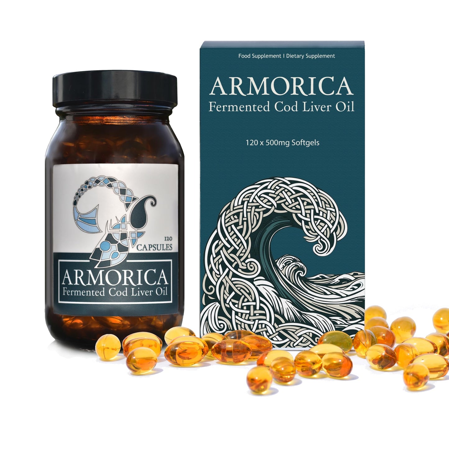ARMORICA Fermented Cod Liver Oil Capsule, 120 Count