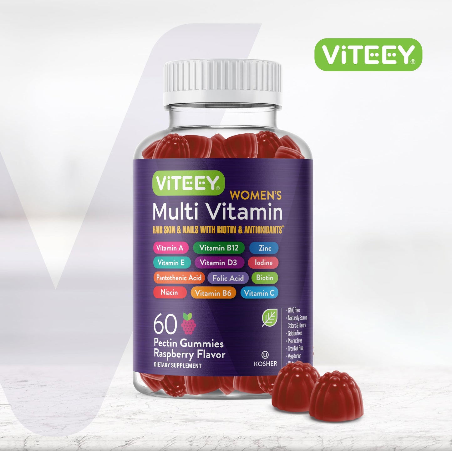 Viteey Women's Multivitamin Gummies, 60 Count