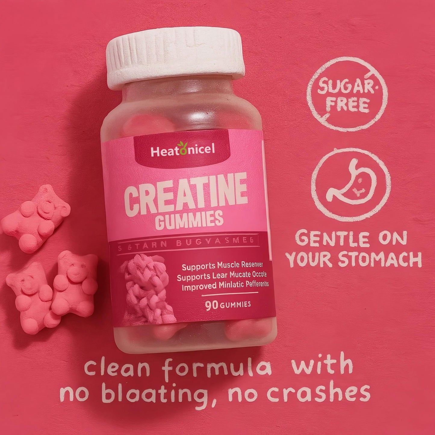 Heatonicel Creatine Monohydrate Gummies 90 Count
