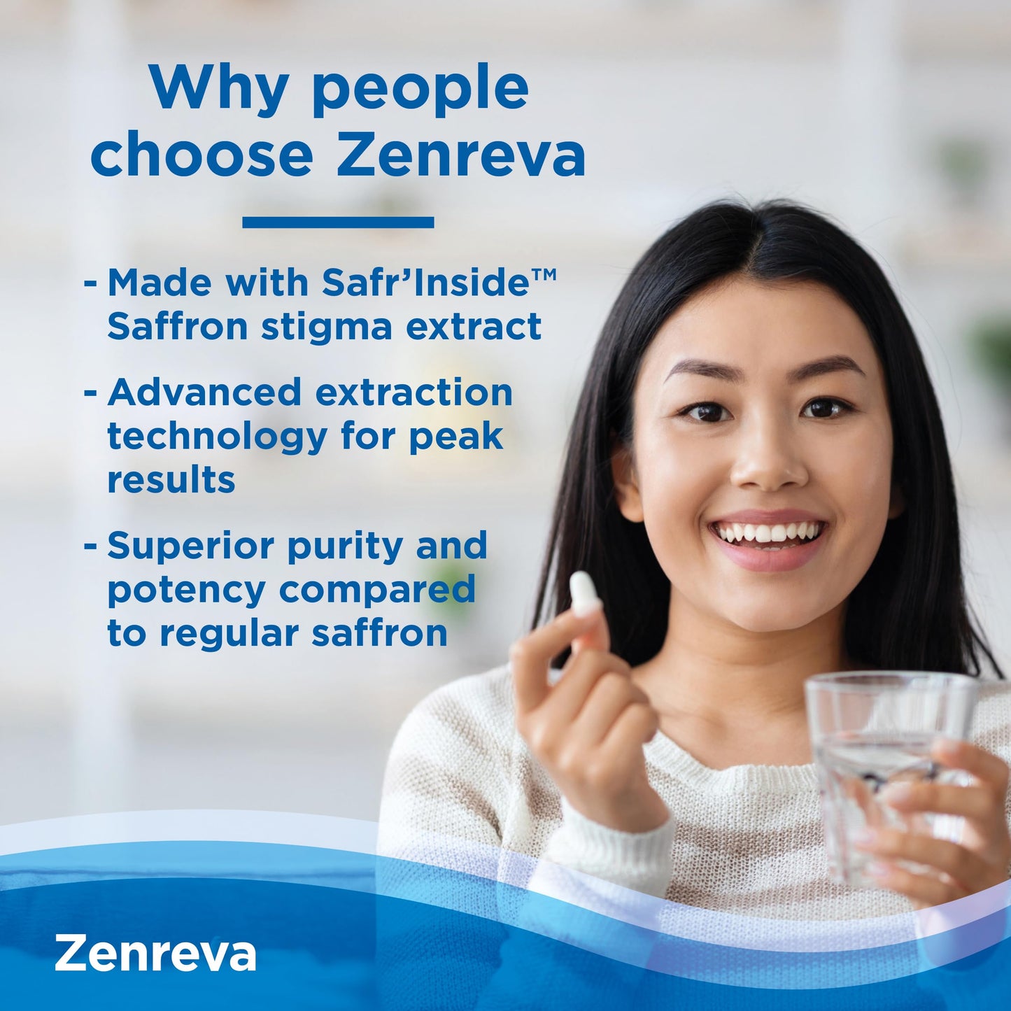 CalmCo Zenreva Pure Saffron Extract Capsules, 30 Count