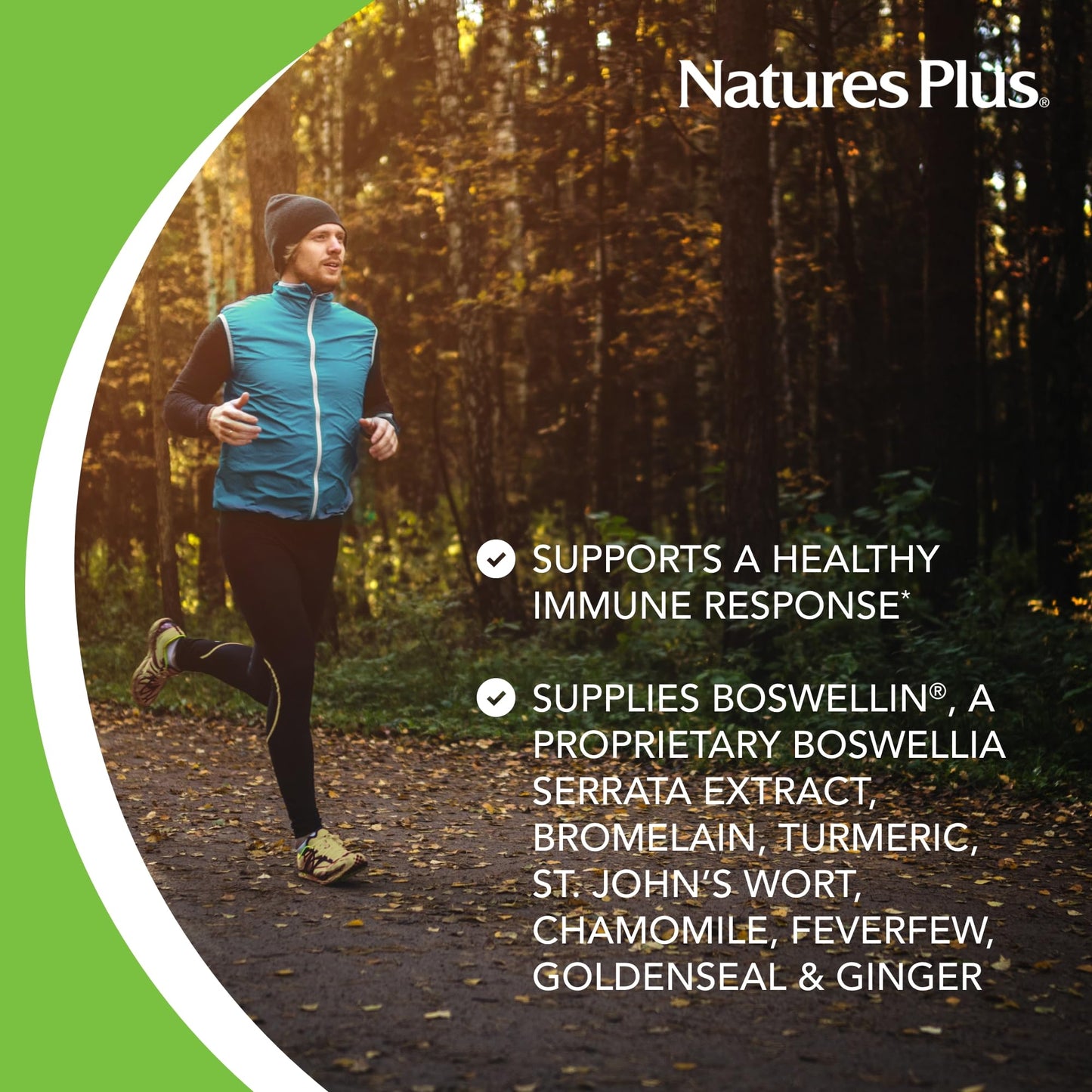 NaturesPlus InflamActin Herbal Actives Capsules, 60 Count
