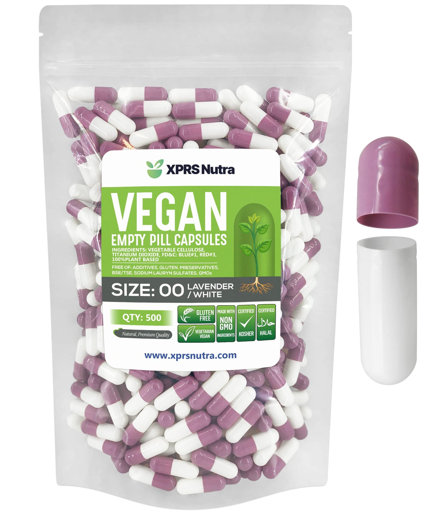 XPRS Nutra Size 00 Empty Capsules, 500 Count Capsules