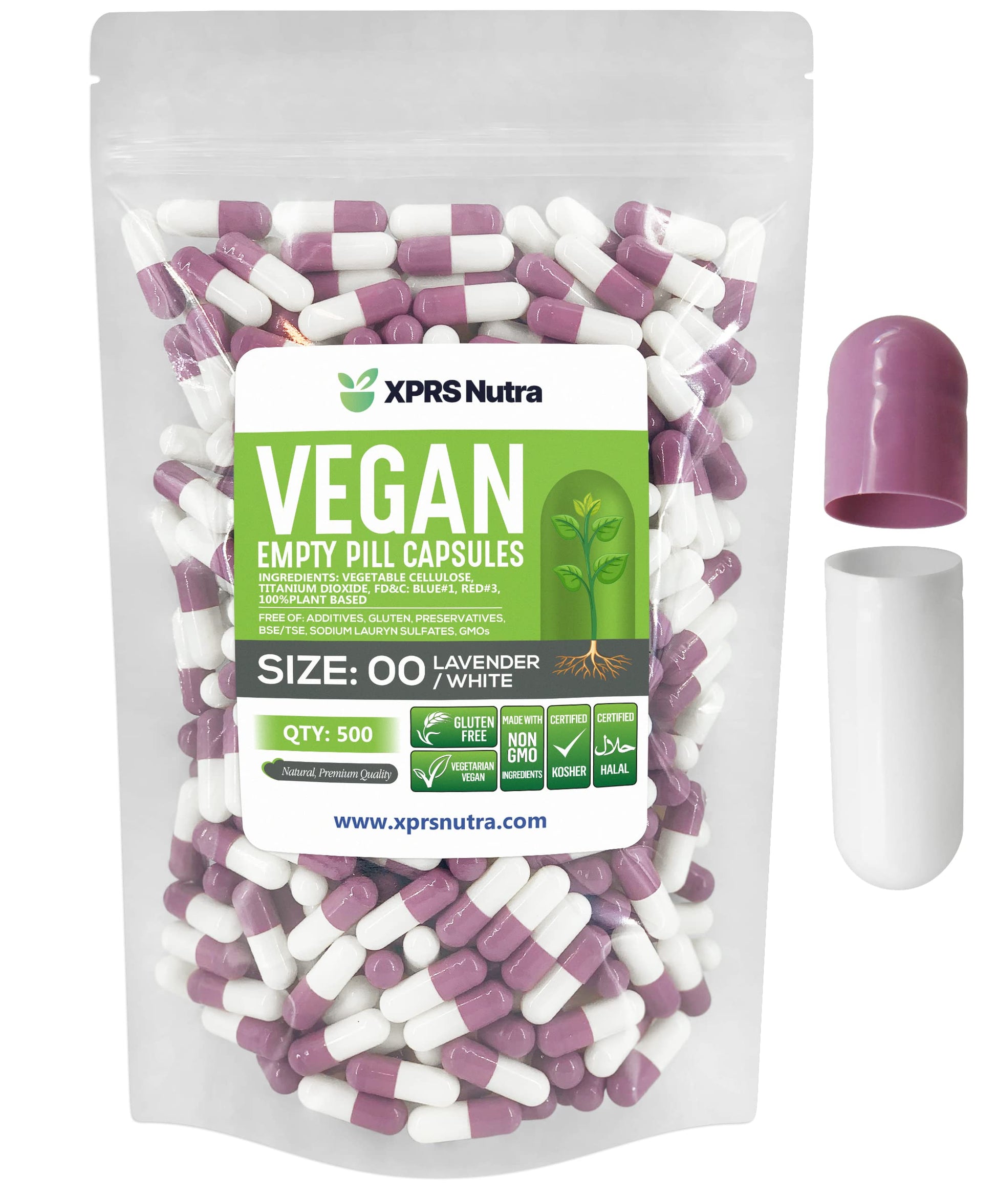 XPRS Nutra Size 00 Empty Capsules, 500 Count Capsules