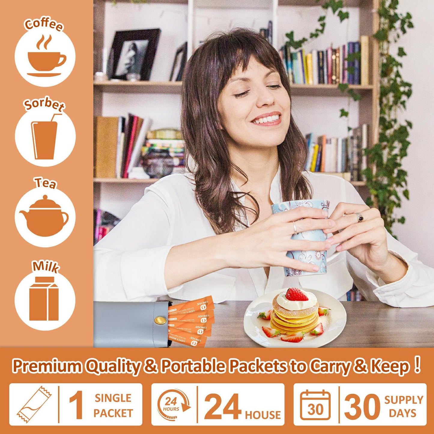 OMOGS Organic Mushroom Complex Extract Powder Blend Lion's Mane, Reishi, Chaga, Cordyceps, Turkey Tail, Supports Cognition and Brain Health, 1 Ounce