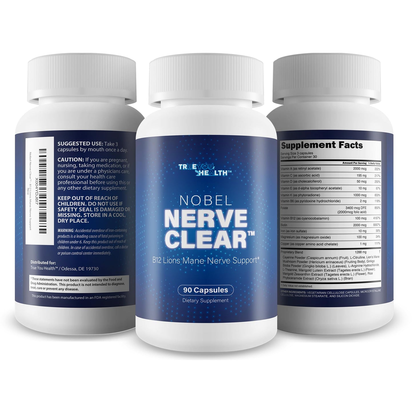 True You Health Nobel Nerve Clear Capsule 90 Count