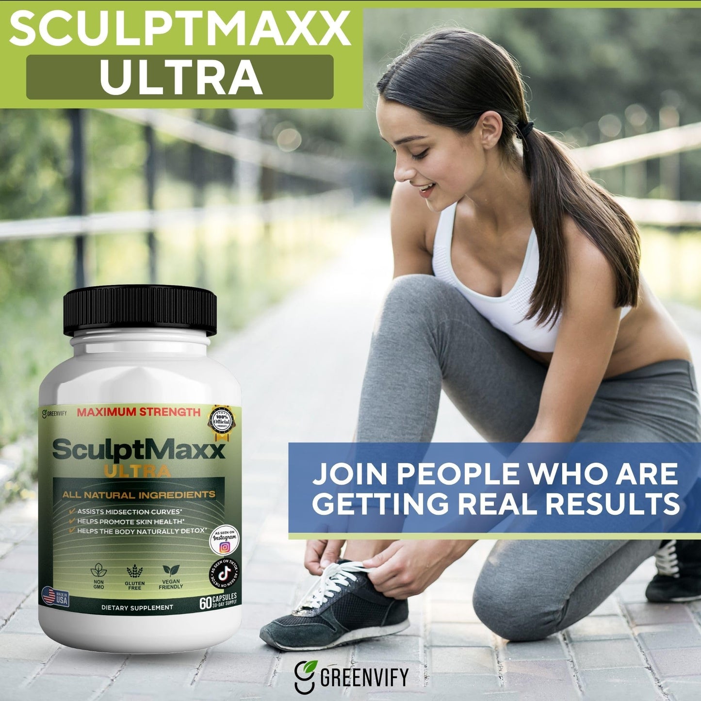 GREENVIFY SculptMaxx Ultra Maximum Strength Natural Dietary Supplement, 60 Capsules