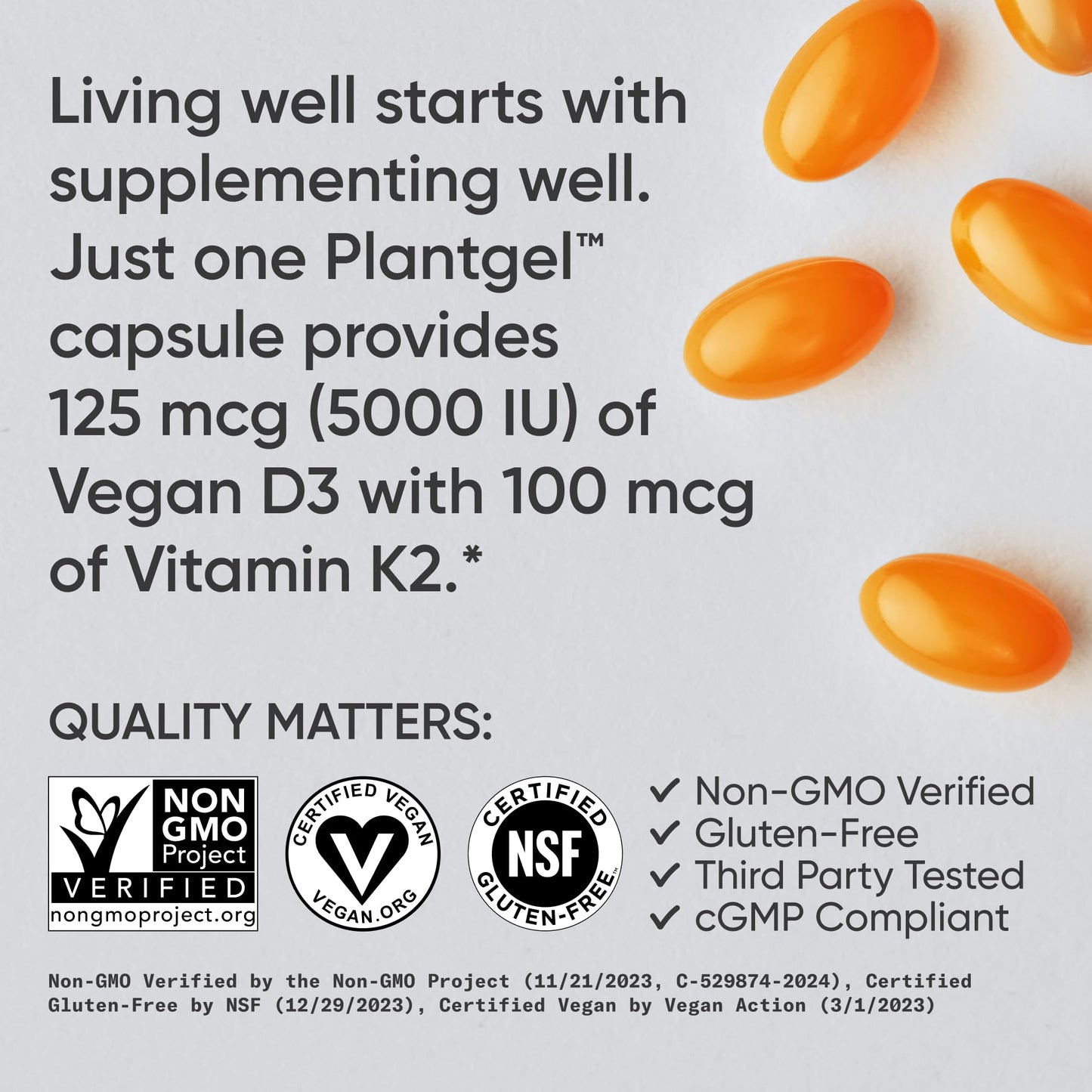 Sports Research Vitamin D3 with K2 Softgels 120 Count