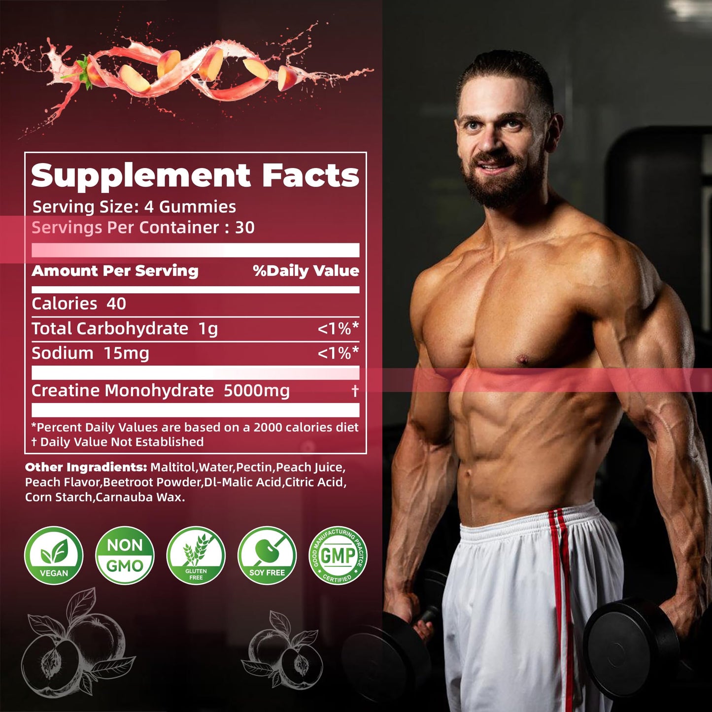 Nutravita Creatine Monohydrate Gummies 120 Count