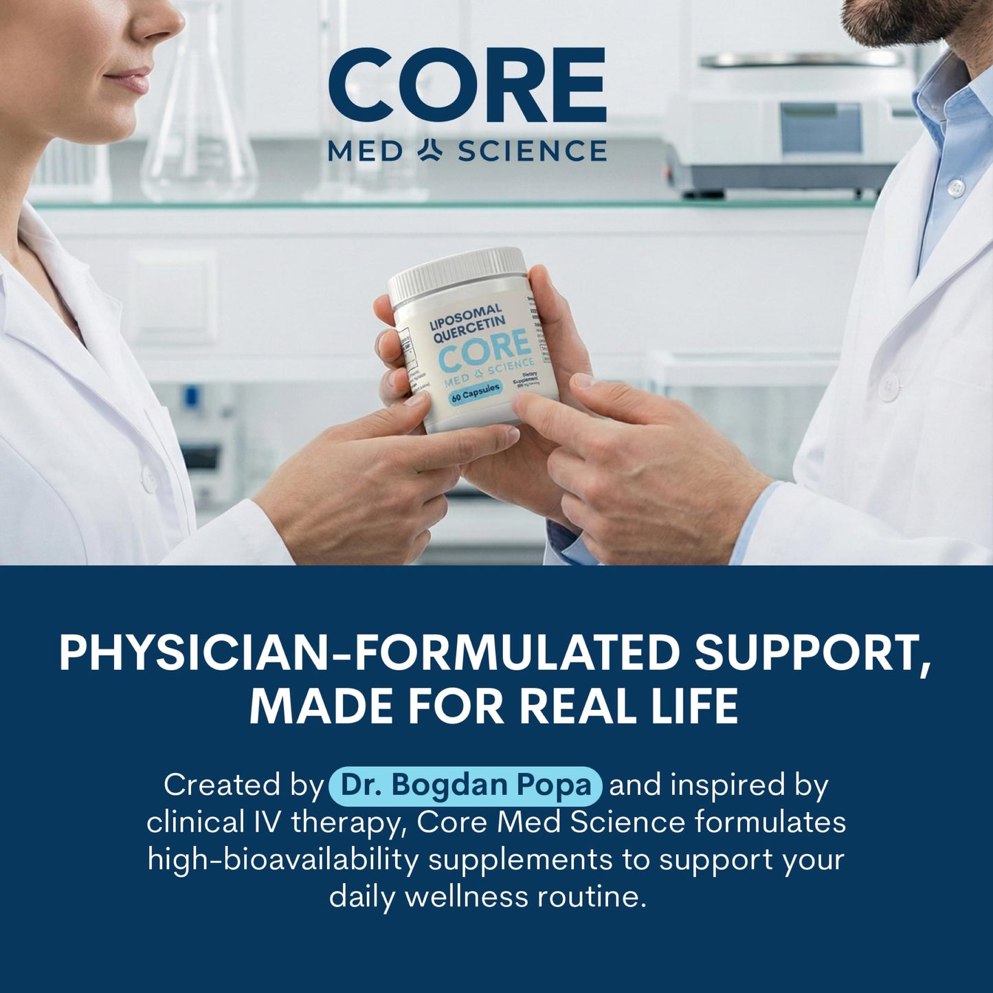 Core Med Science Liposomal Quercetin Supplement 200mg Capsule, 60 Capsules