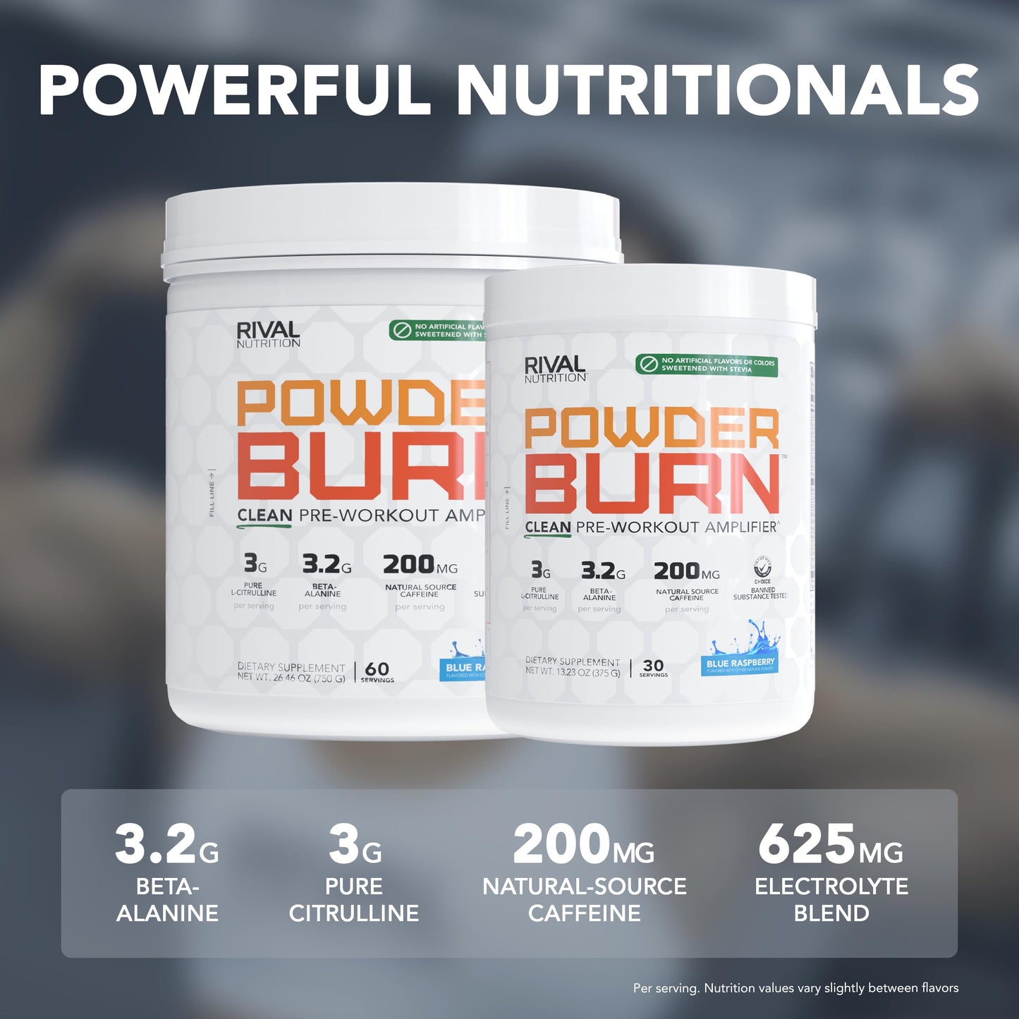 Rival Nutrition Burn Pre-Workout Energy Powder, Juicy Orange, 60 Servings