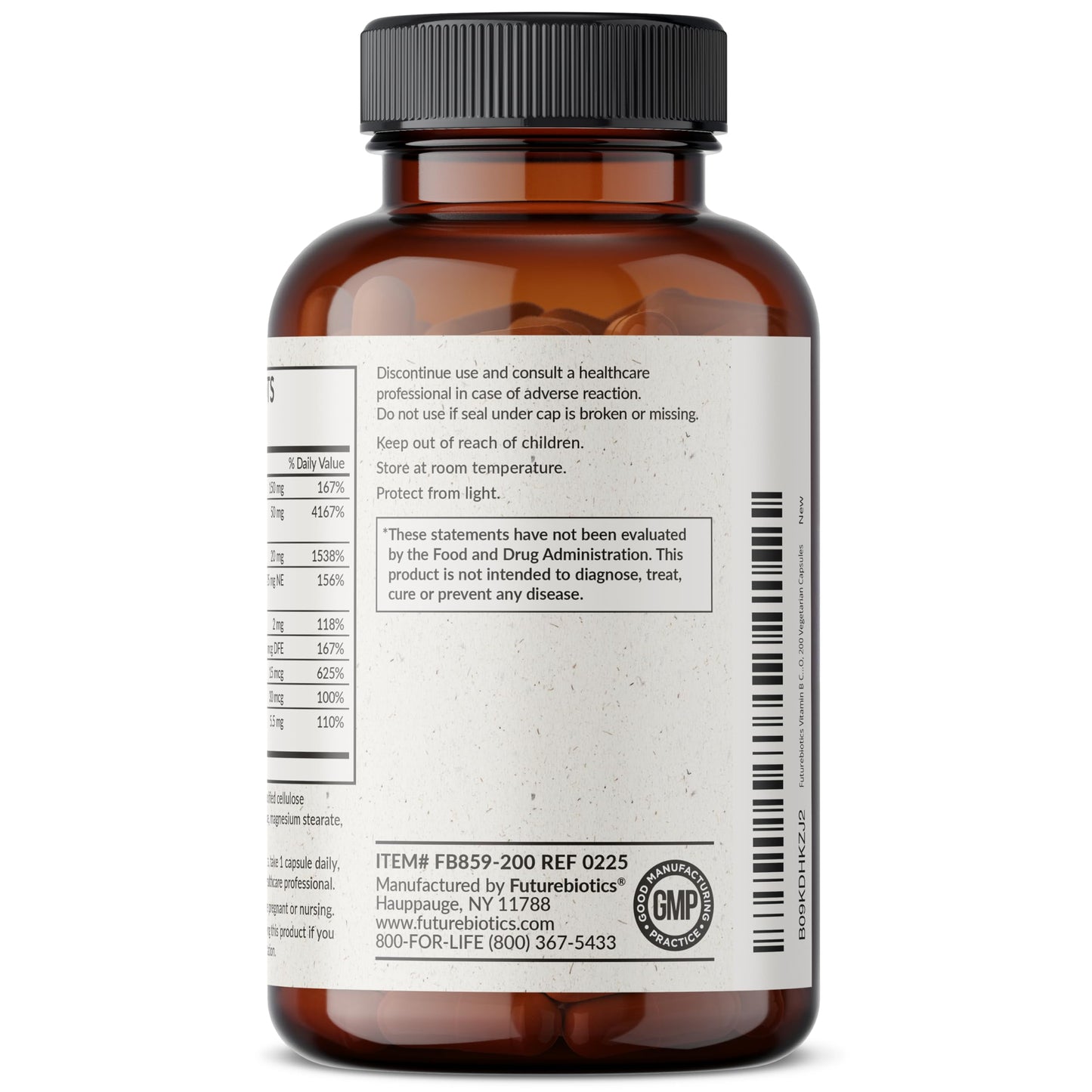 Futurebiotics Vitamin B Complex with Vitamin C 200 Capsules