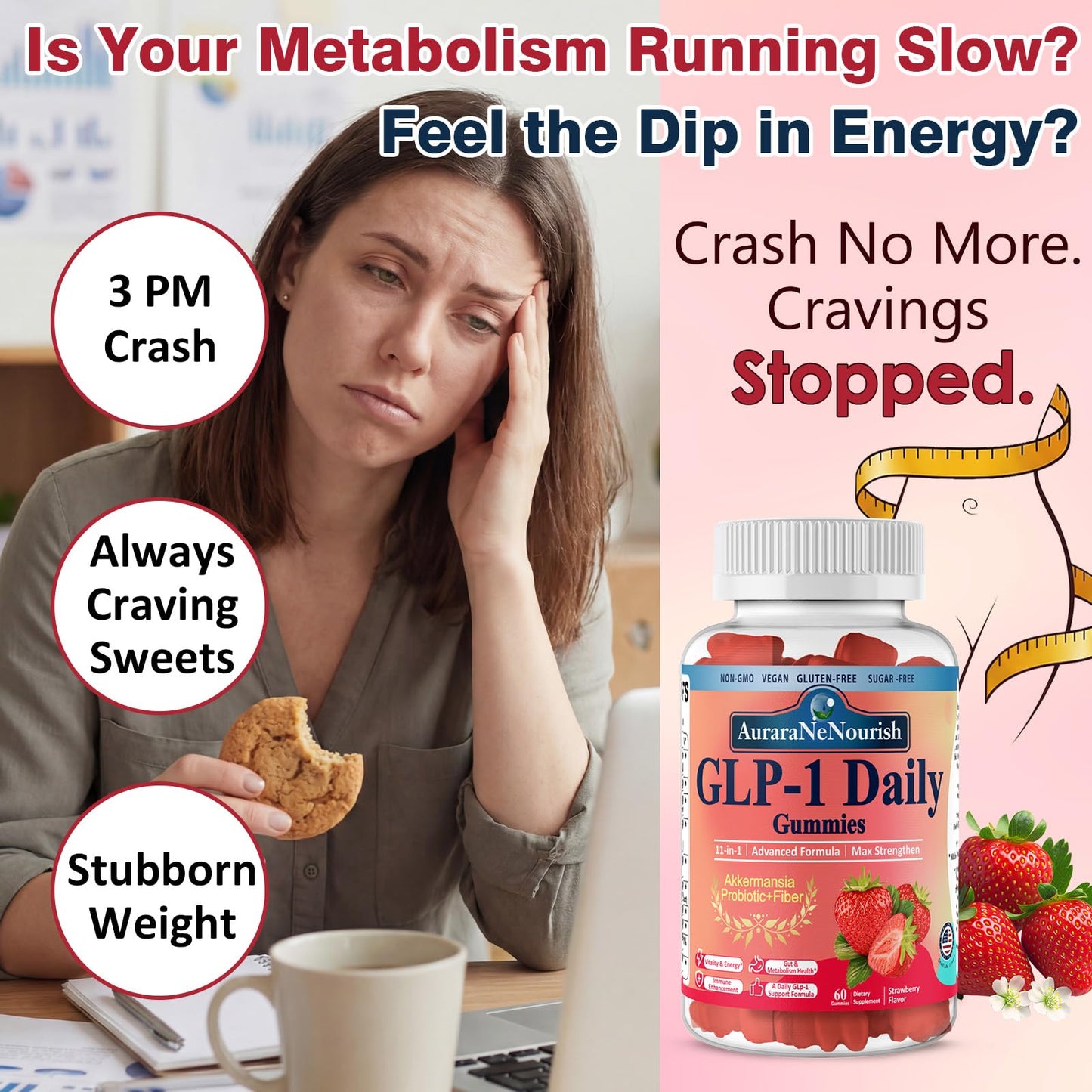 AuraraNeNourish Cutting Mix Drink Gummy 60 Count
