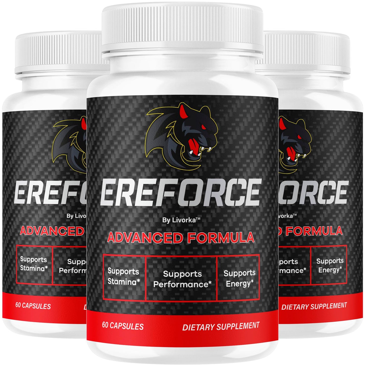 LIVORKA Ereforce Capsules Advanced Daily Formula - Maximum Strength, All Natural Ingredients, 180 Capsules