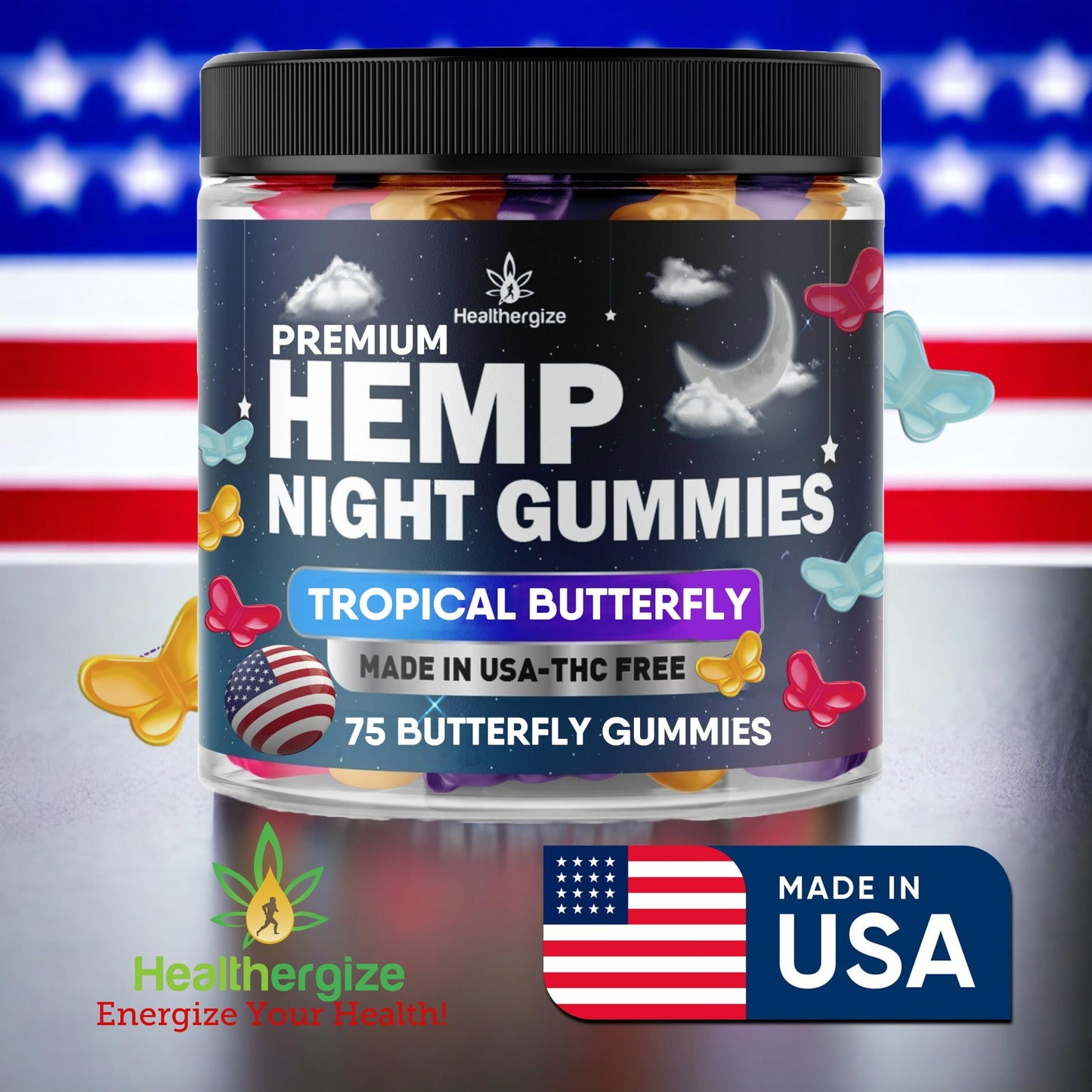 Healthergize Hemp Gummies For Sleep & Calm Gummy, 75 Count