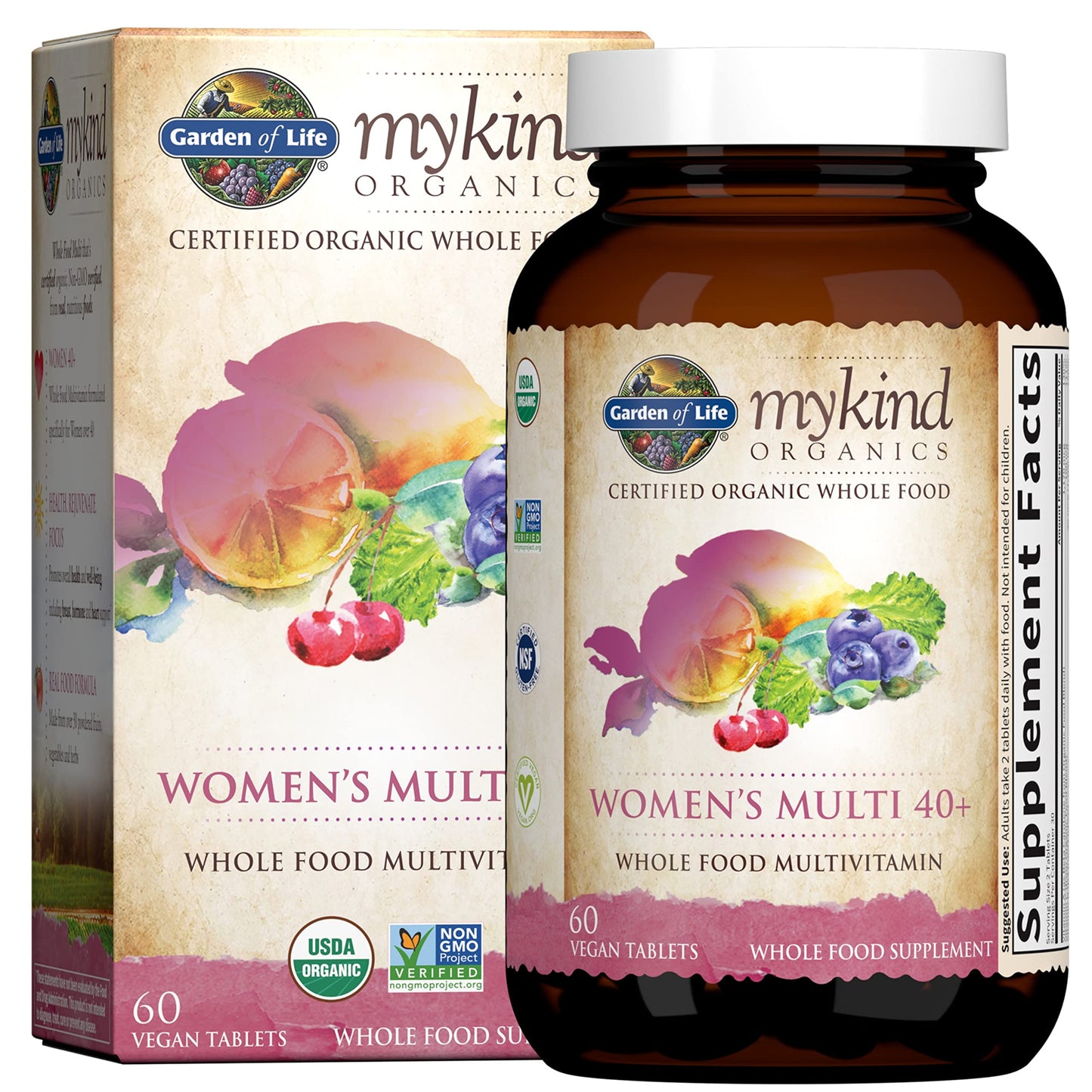 Garden of Life Organics Vitamins for Women 40+ Tablets, 60 Count