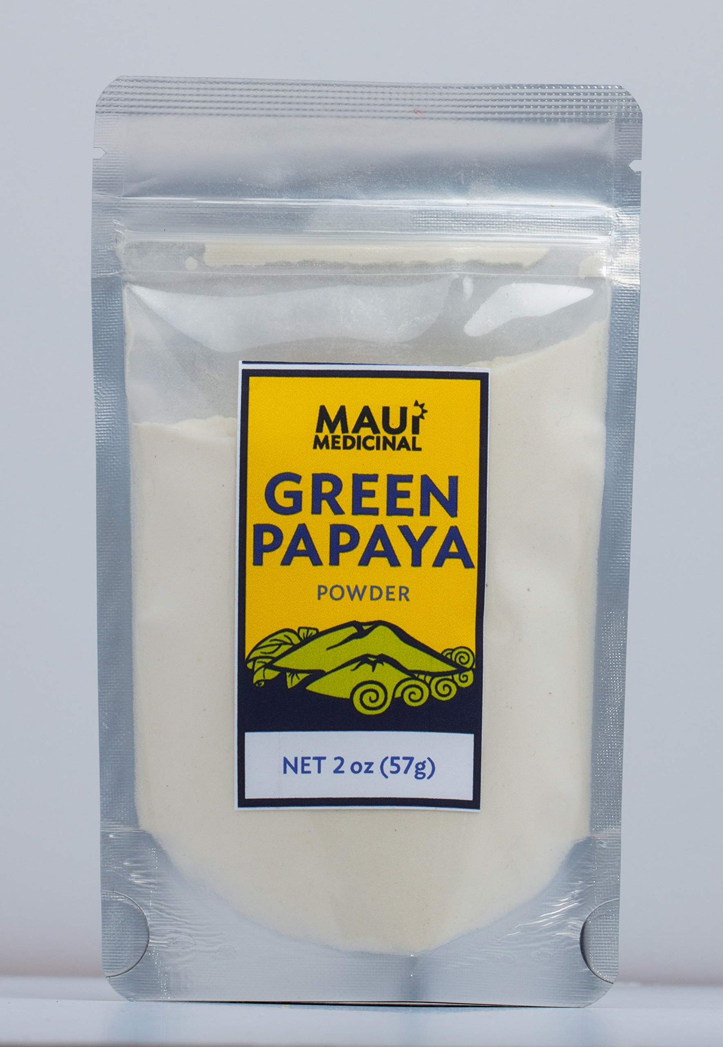 Maui Medicinal Herbs Green Papaya Fruit Powder 2oz Zip-Pouch, 2