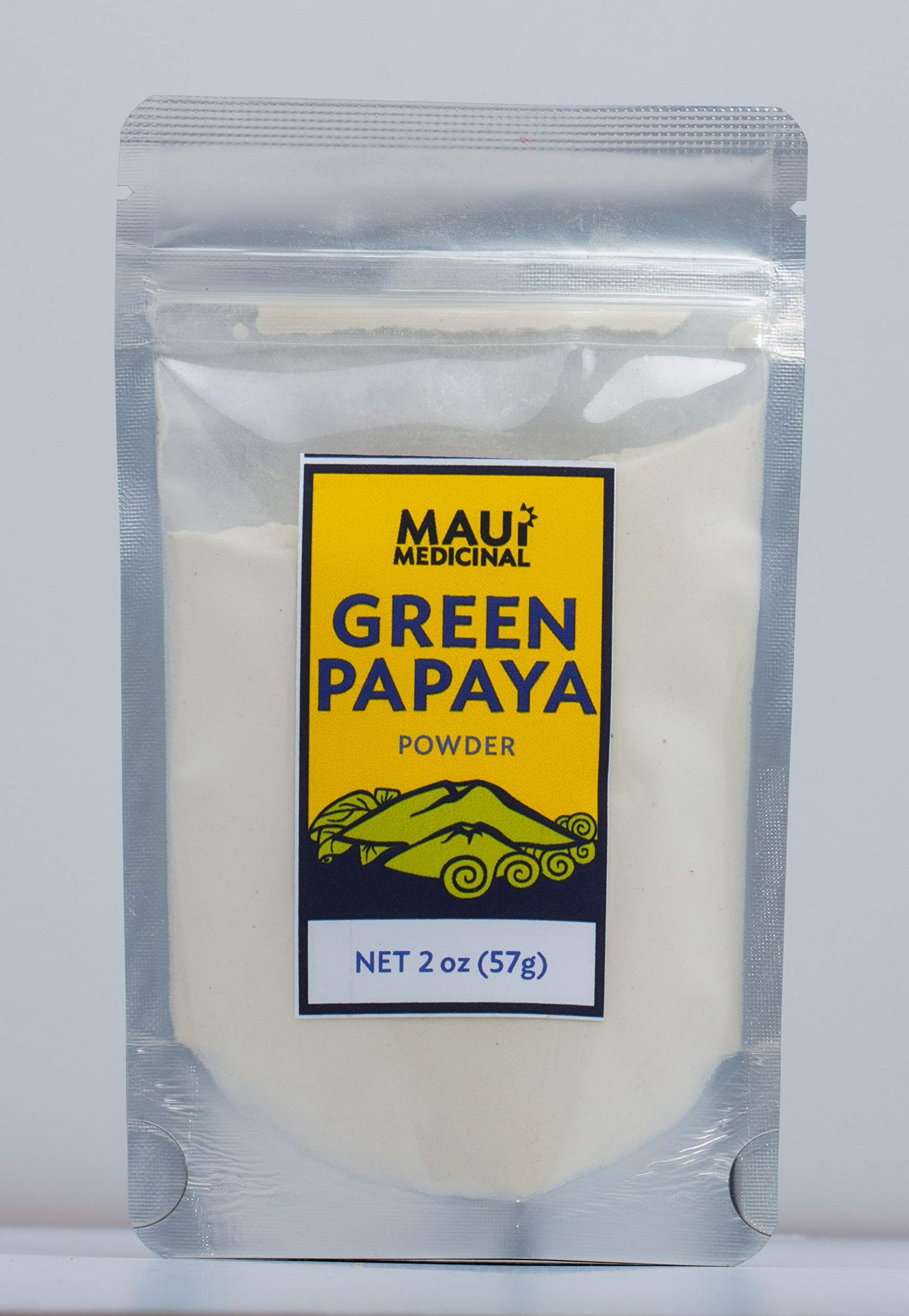 Maui Medicinal Herbs Green Papaya Fruit Powder 2oz Zip-Pouch, 2