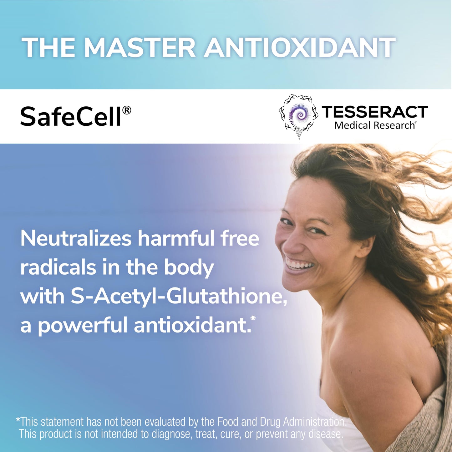 Tesseract Medical Research SafeCell S-Acetyl Glutathione Supplement Capsules 60