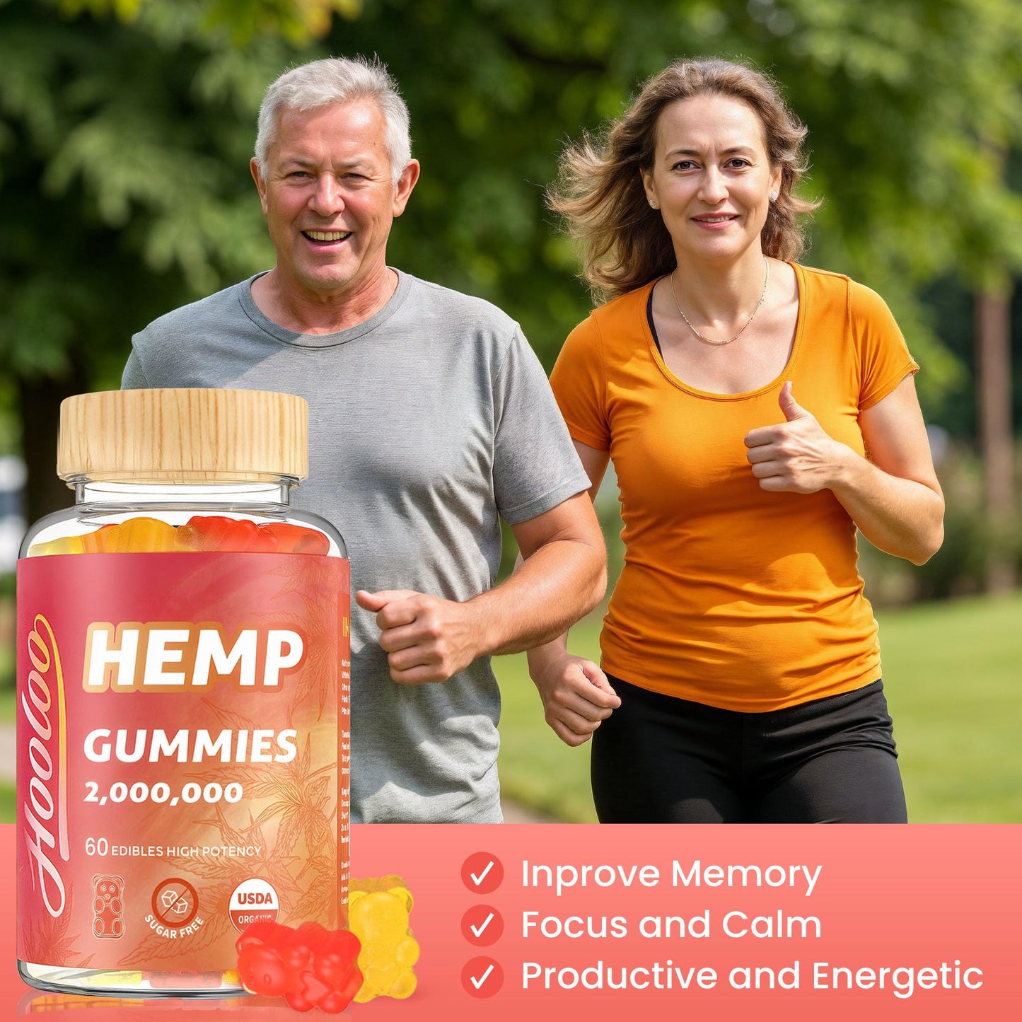 HOOLOO Hemp Gummies for Adults 120 Gummies