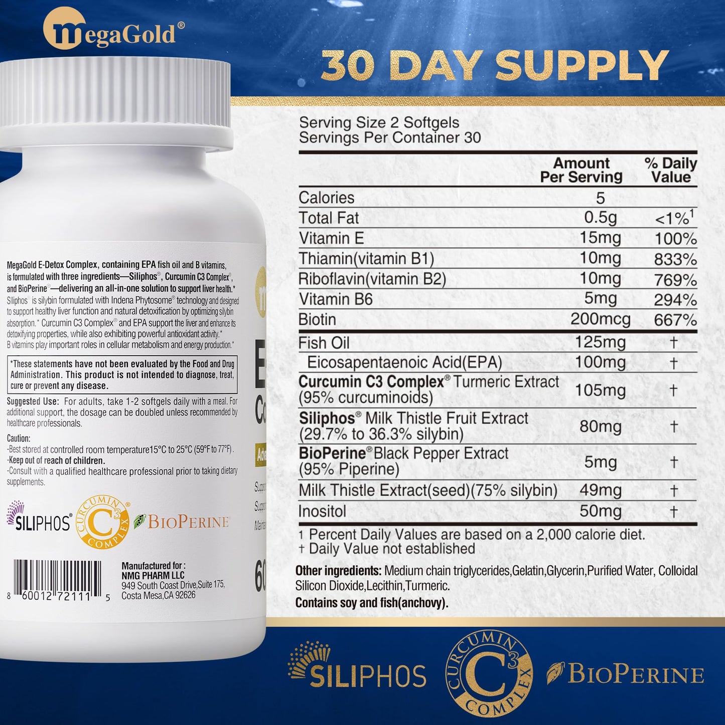 MegaGold Milk Thistle Softgels 60 Count