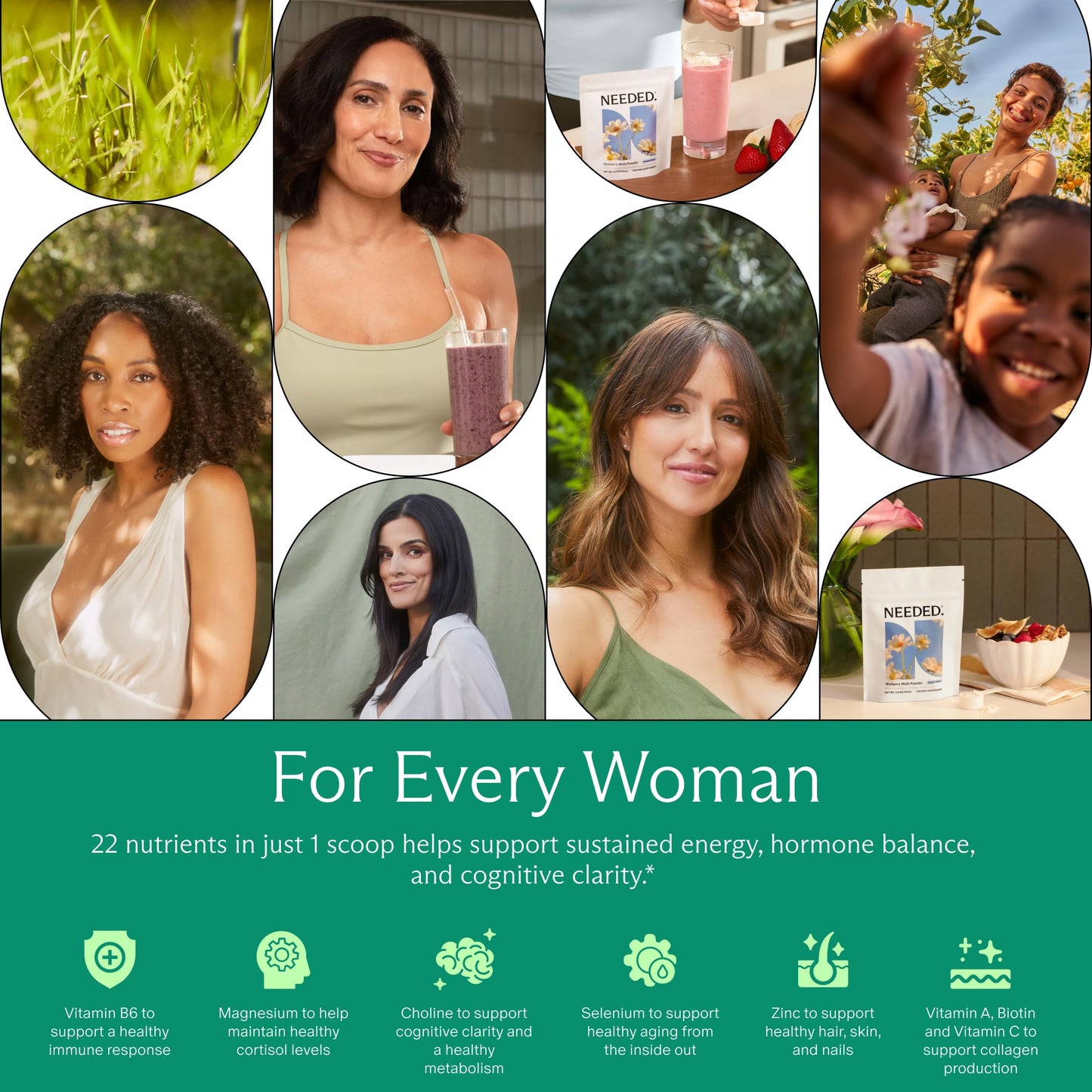 Needed. Multivitamin Powder for Women with 22 Vitamins, Minerals and Antioxidants, 4 oz