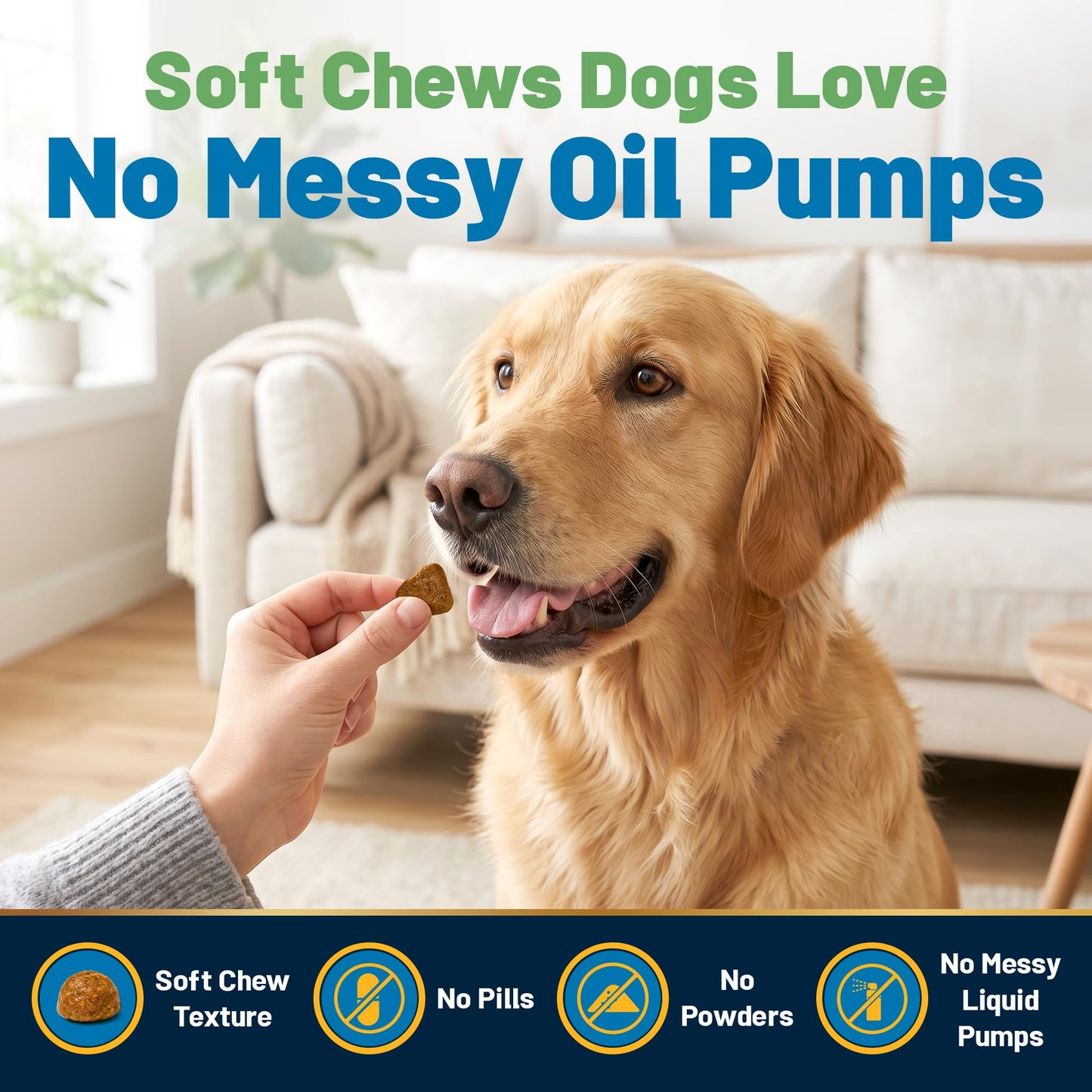 Guardian's Choice Omega 3 for Dogs Soft Chews with Fish Oil & Krill Oil (EPA & DHA) – 90 Chews