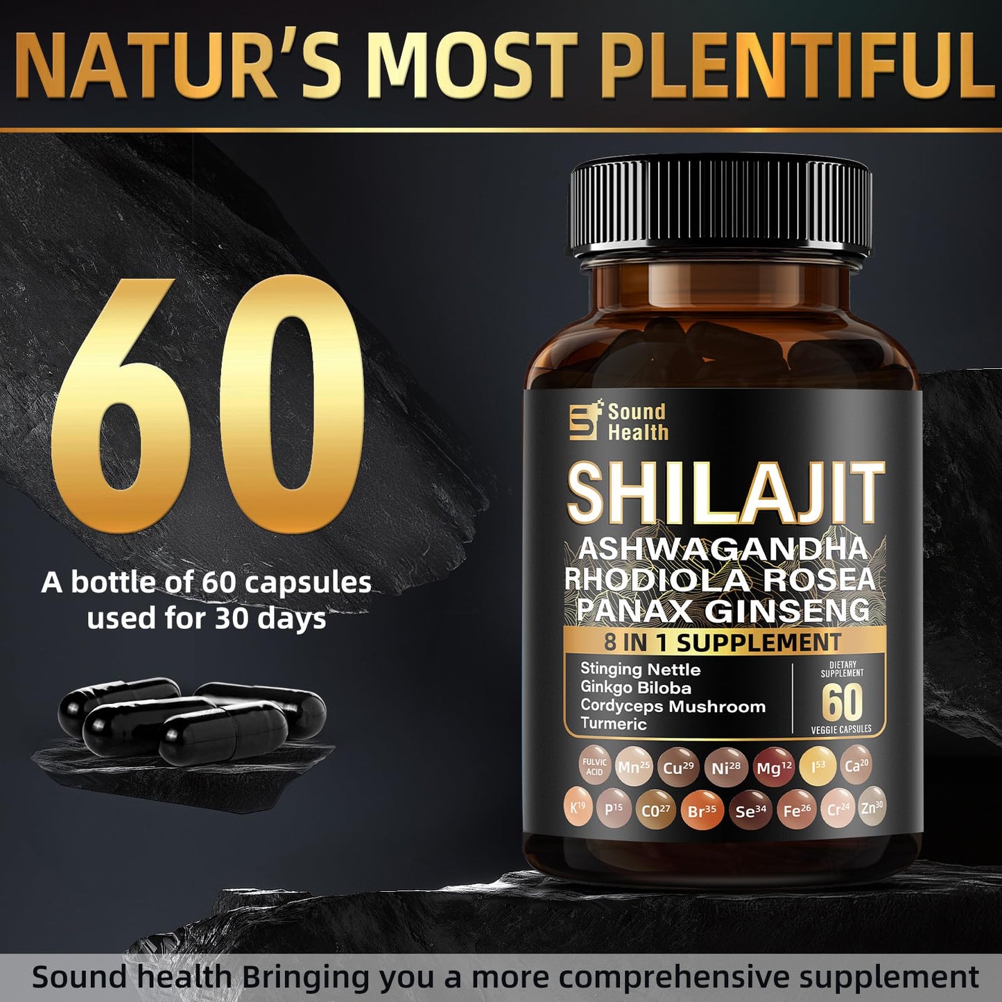 SoundHealth Shilajit Capsule 60 Count