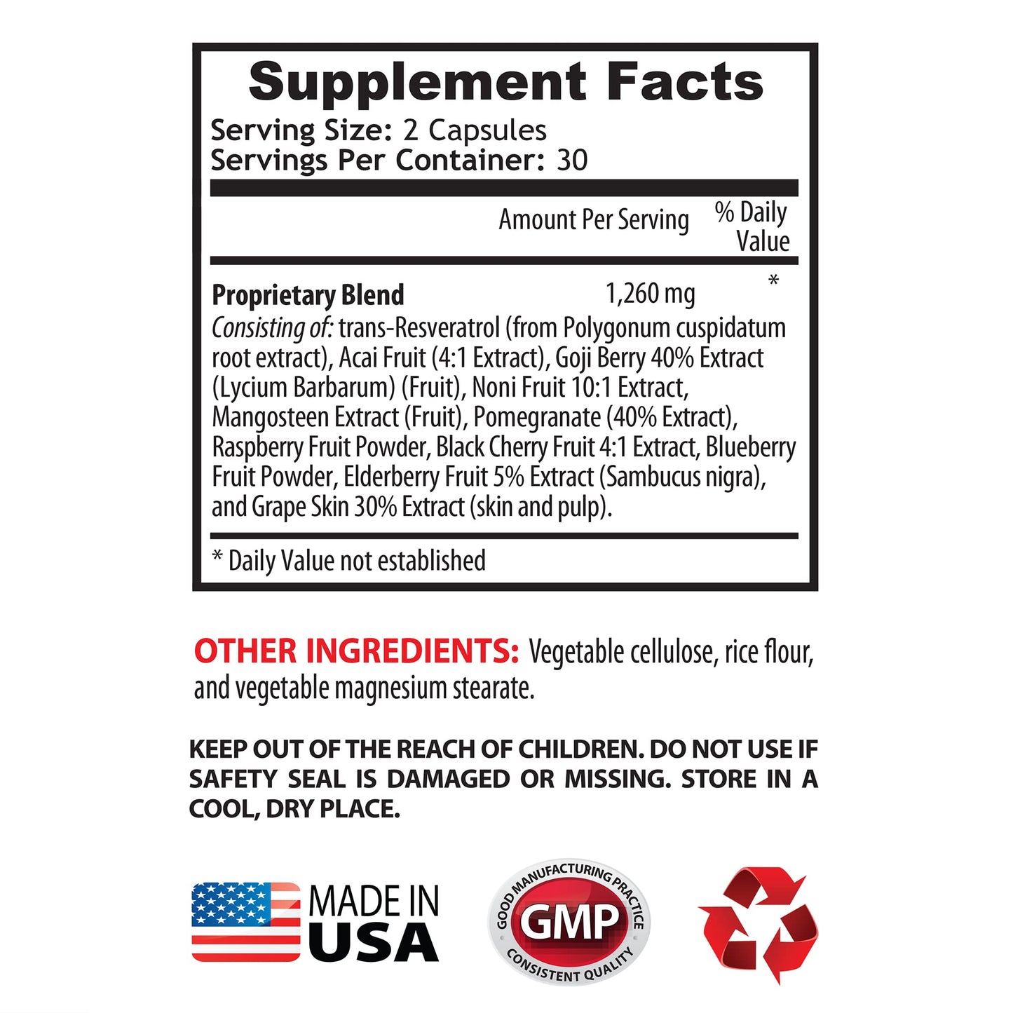 Sport Supplements Resveratrol Supreme 1200mg Maximum Strength Plus Red Wine Extract, 120 Capsules