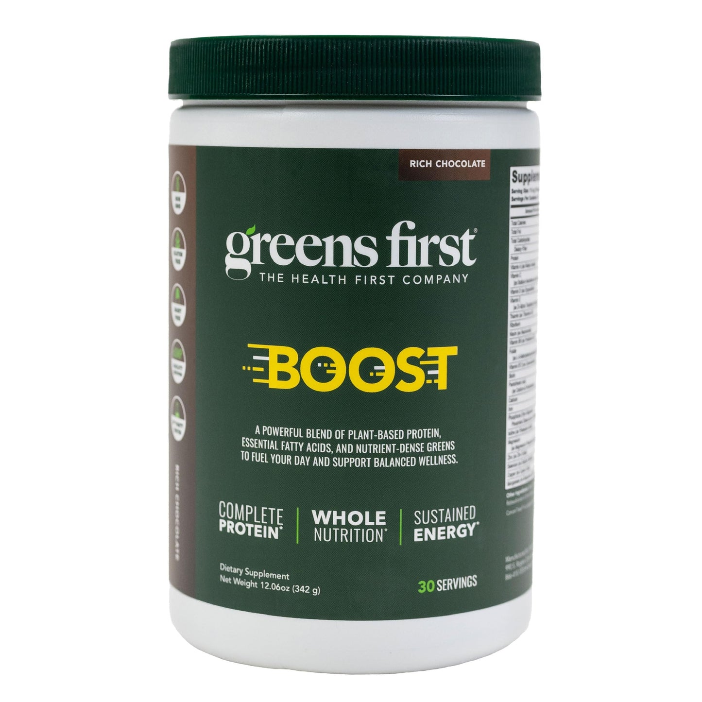 Greens First Boost Superfood Shake Mix Dutch Chocolate Powder 12.06 Ounce