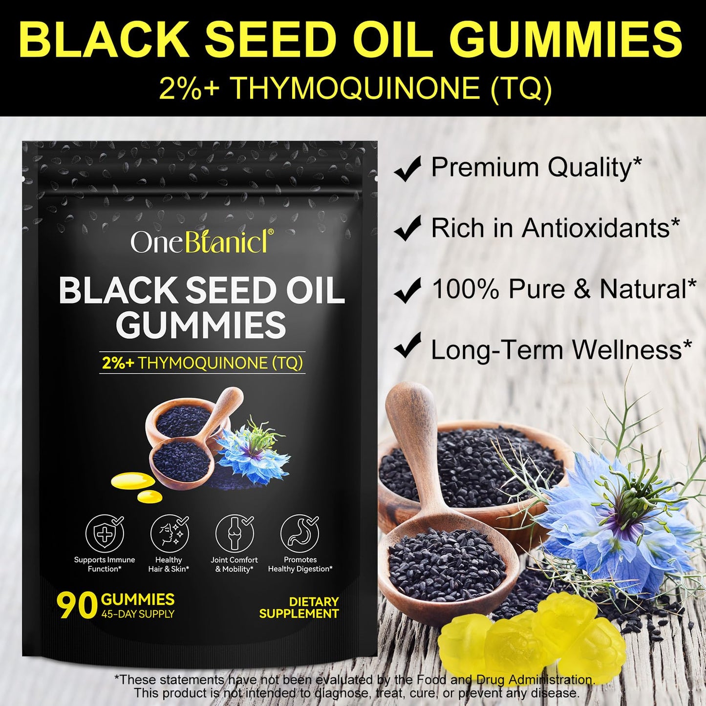 BPOMTFDO Black Seed Oil Gummy 90 Count