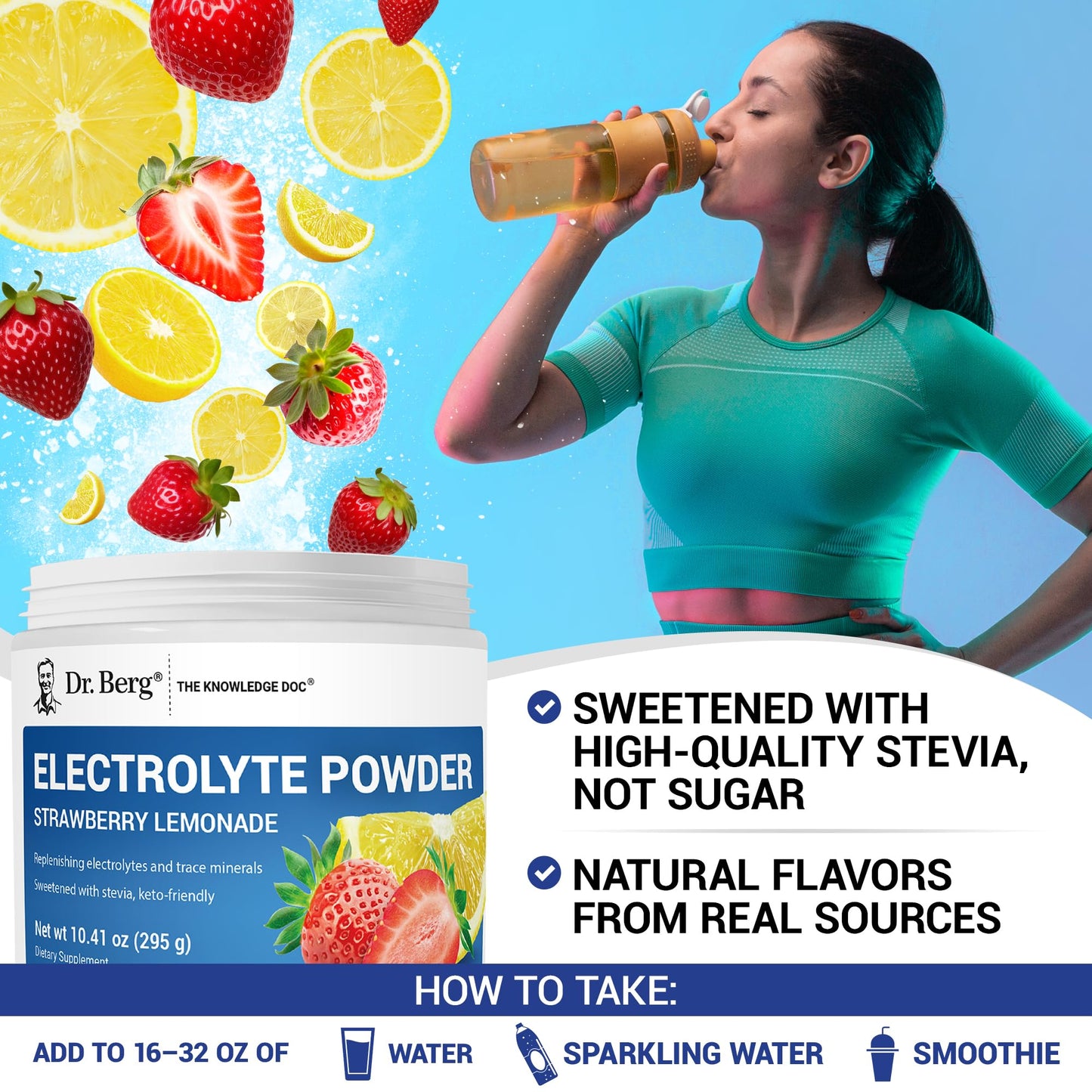 Dr. Berg Nutritionals Zero Sugar Hydration Keto Electrolyte Powder 10.58 oz