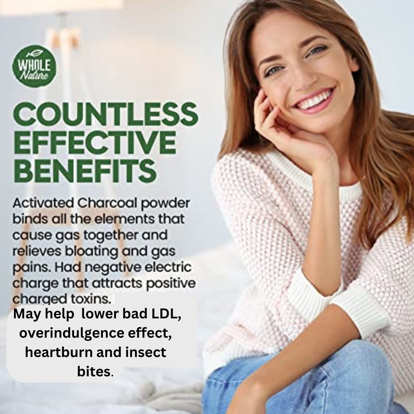 Whole Nature Pure Coconut Activated Charcoal Capsules 180 Count