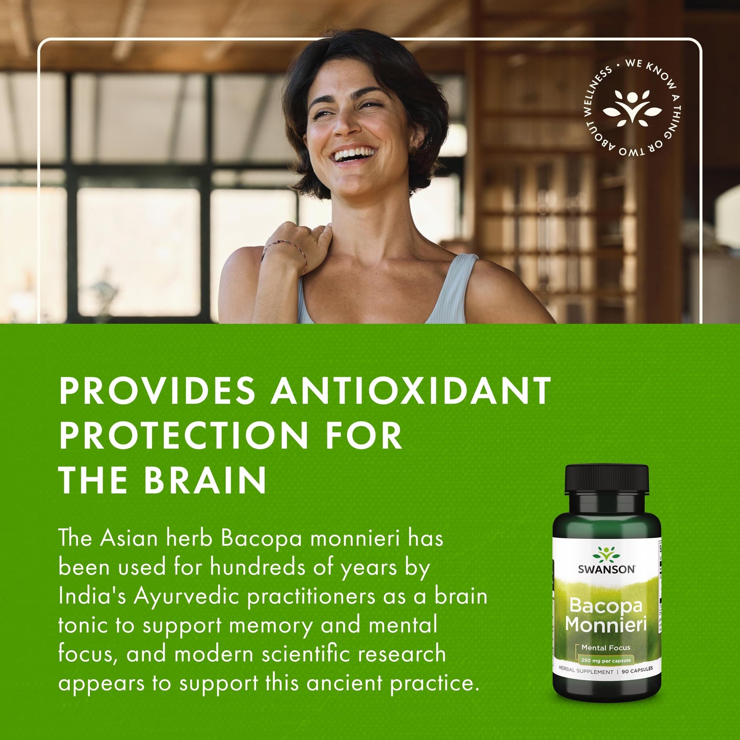 Swanson Bacopa Monnieri Extract Bacognize 250 mg Capsules, 180 Count
