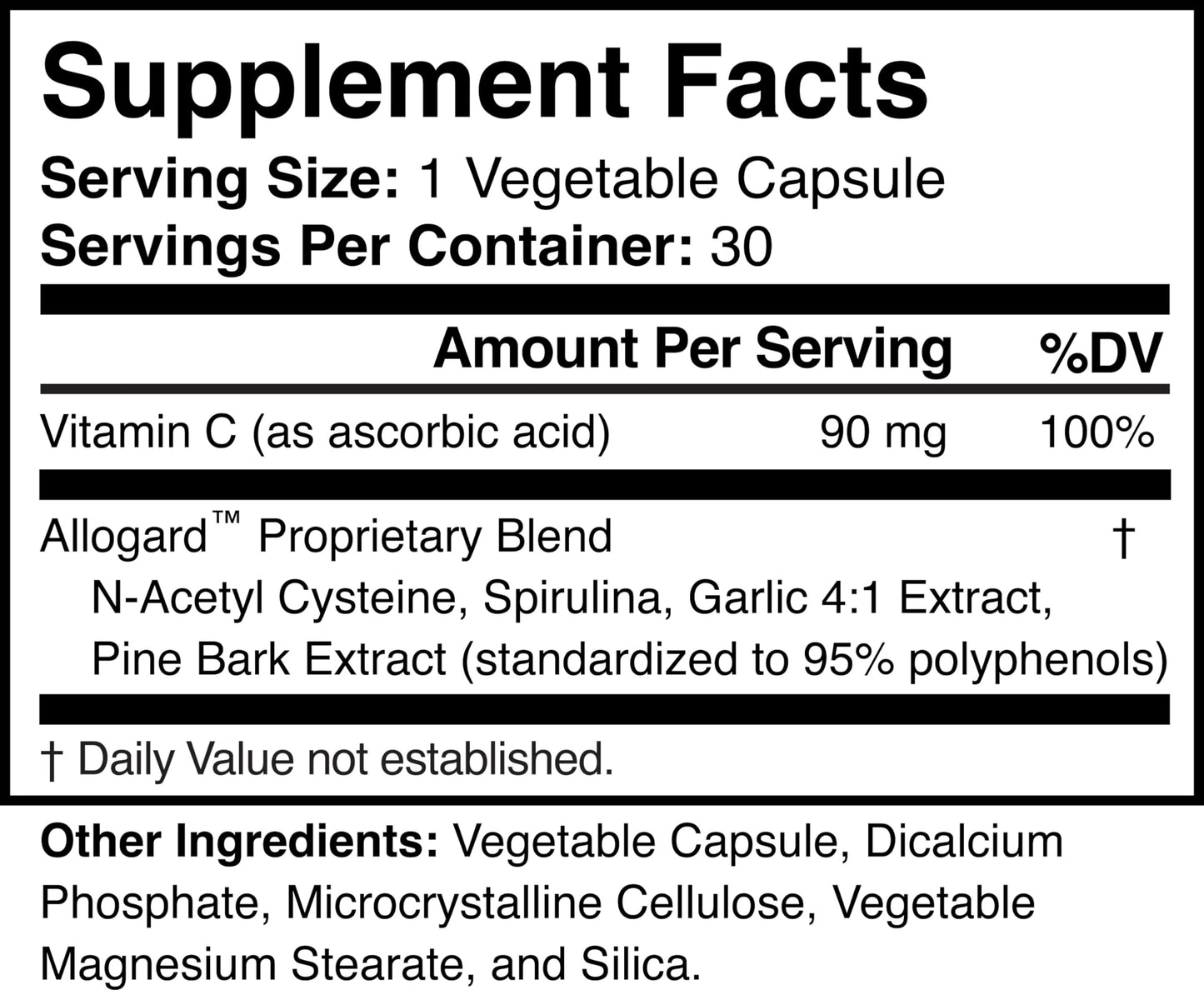 Allogard Natural Detox Supplement Capsule 30 Count
