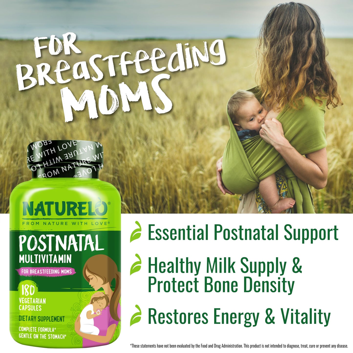 NATURELO Postnatal Multivitamin for Breastfeeding Women Capsule 360 Count